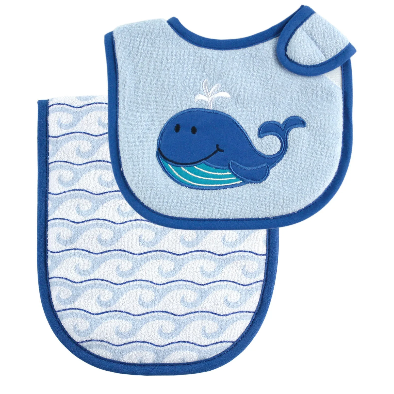 Luvable Friends Bib and Burp Cloth Set, Blue