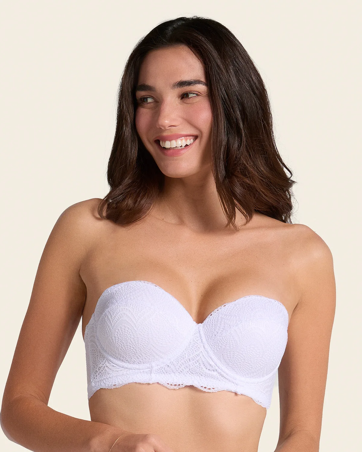 Convertible Balconette Lace Push Up Bra