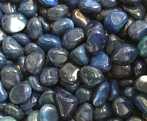 Blue Agate (Dyed) Tumbled Stone - 1 Piece
