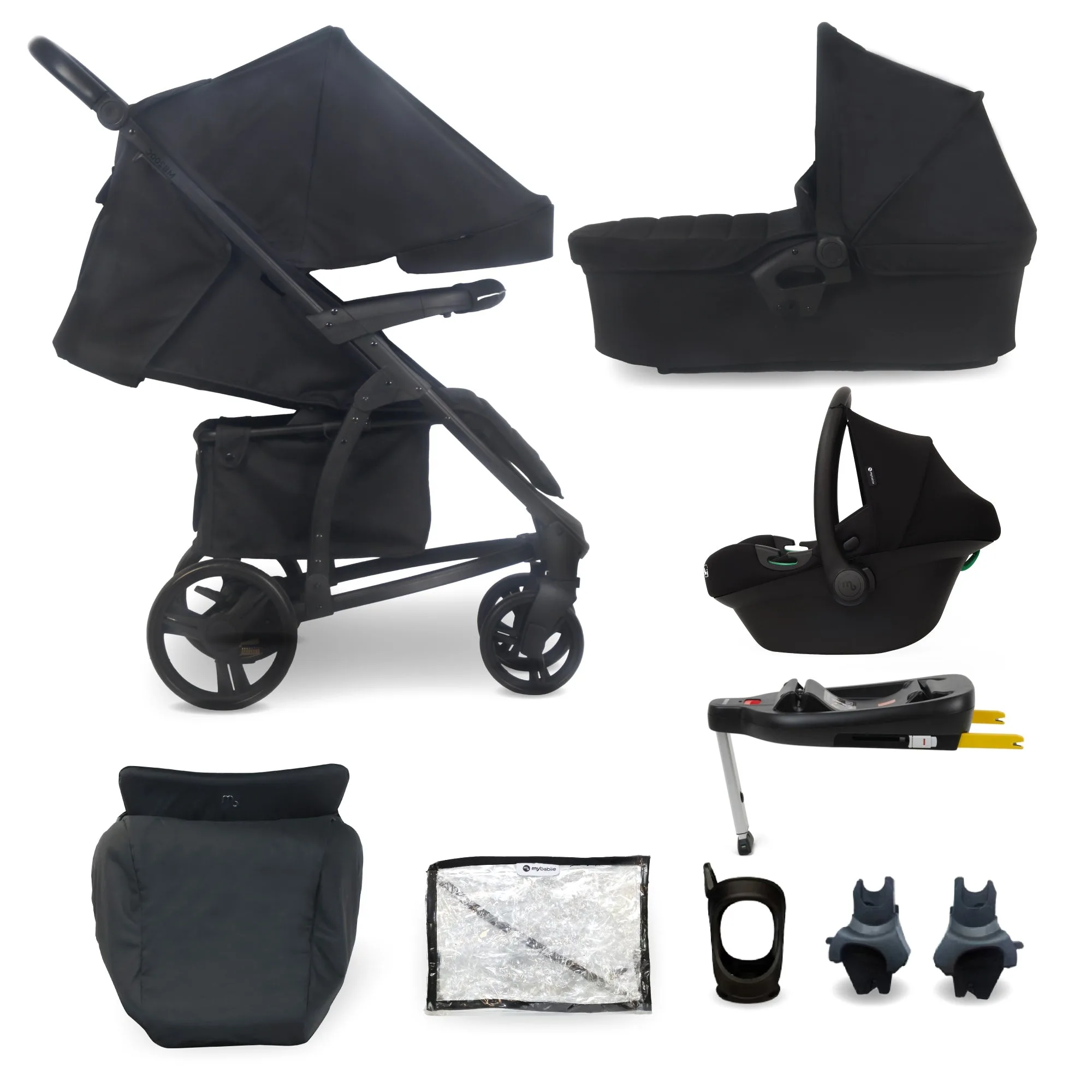 MB200i 3-in-1 Travel System with i-Size Car Seat + Base - Onyx Black