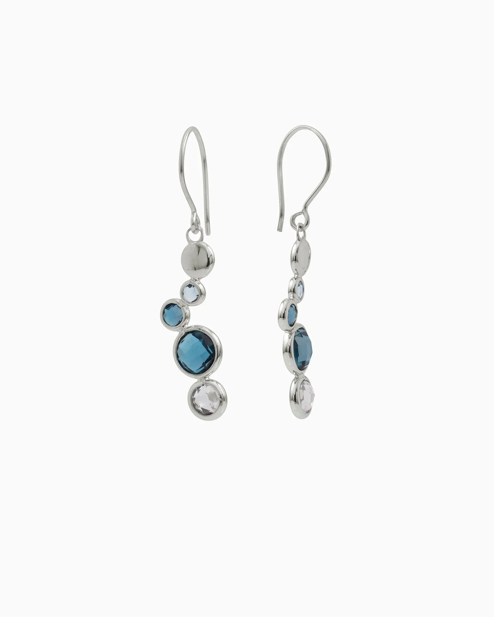 Chandelier Bubble Drop Earring - London Blue Topaz/Hampton Blue Topaz/White Zircon