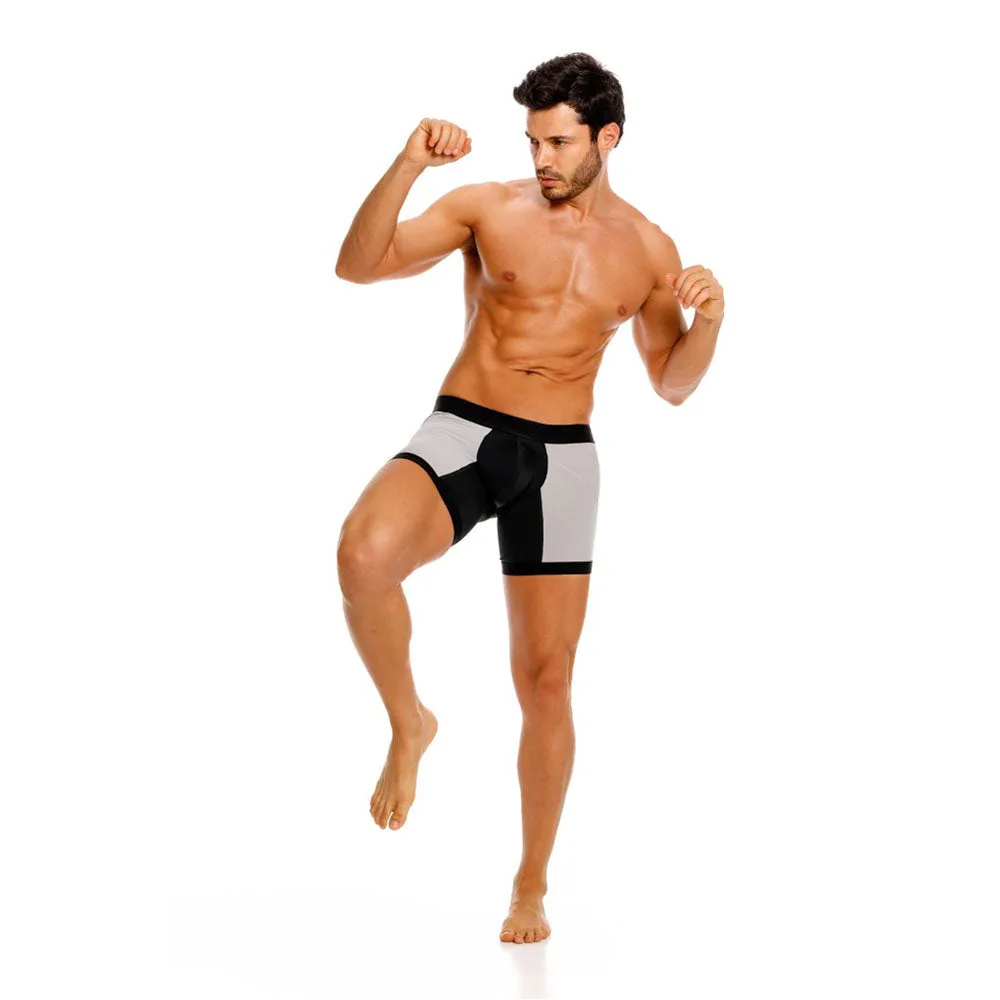 GRAY MEDIUM SPORT BOXER BRIEFS WITH STRIPES