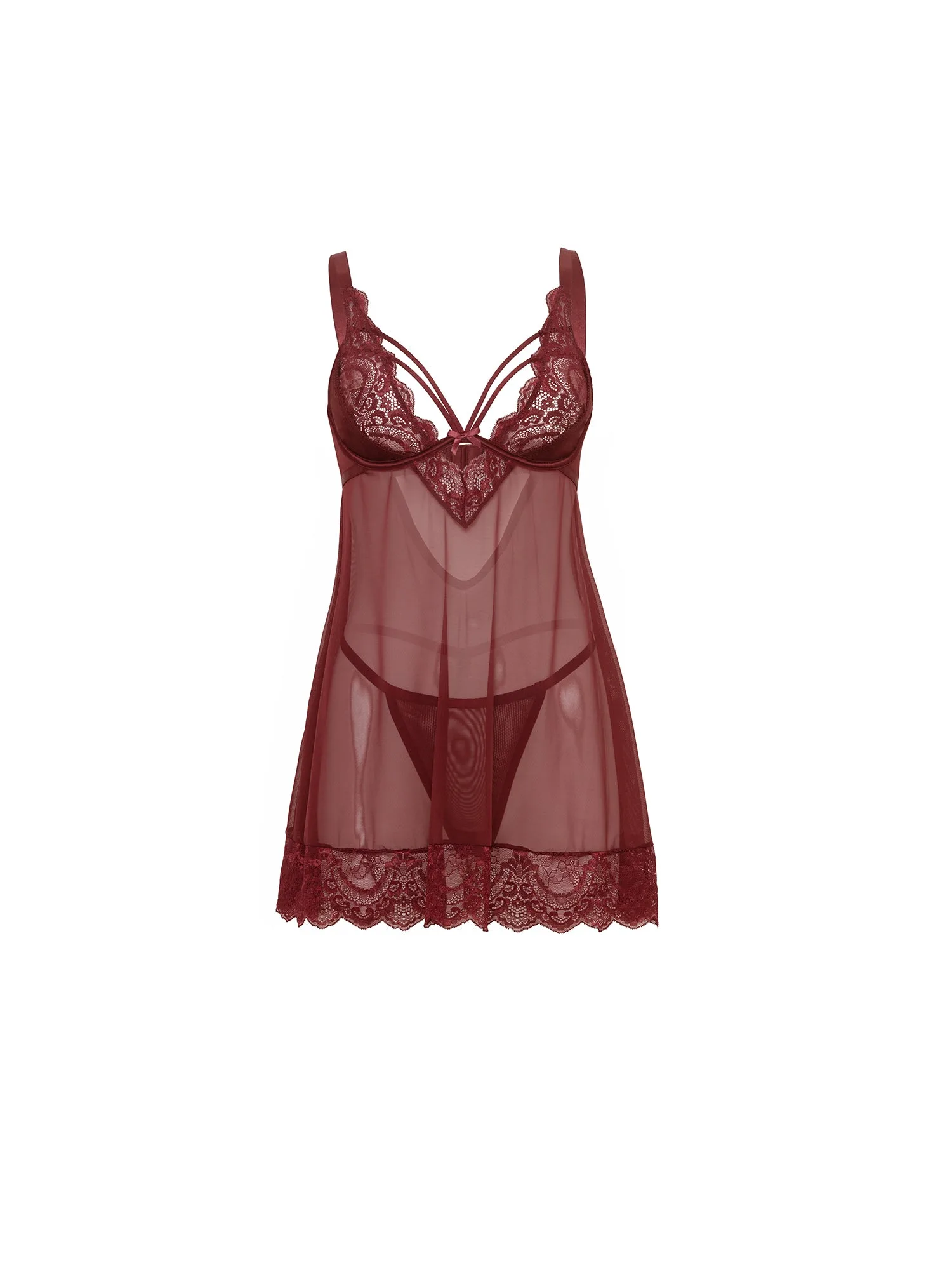 Curvy Wynter Set Babydoll a Gabbia