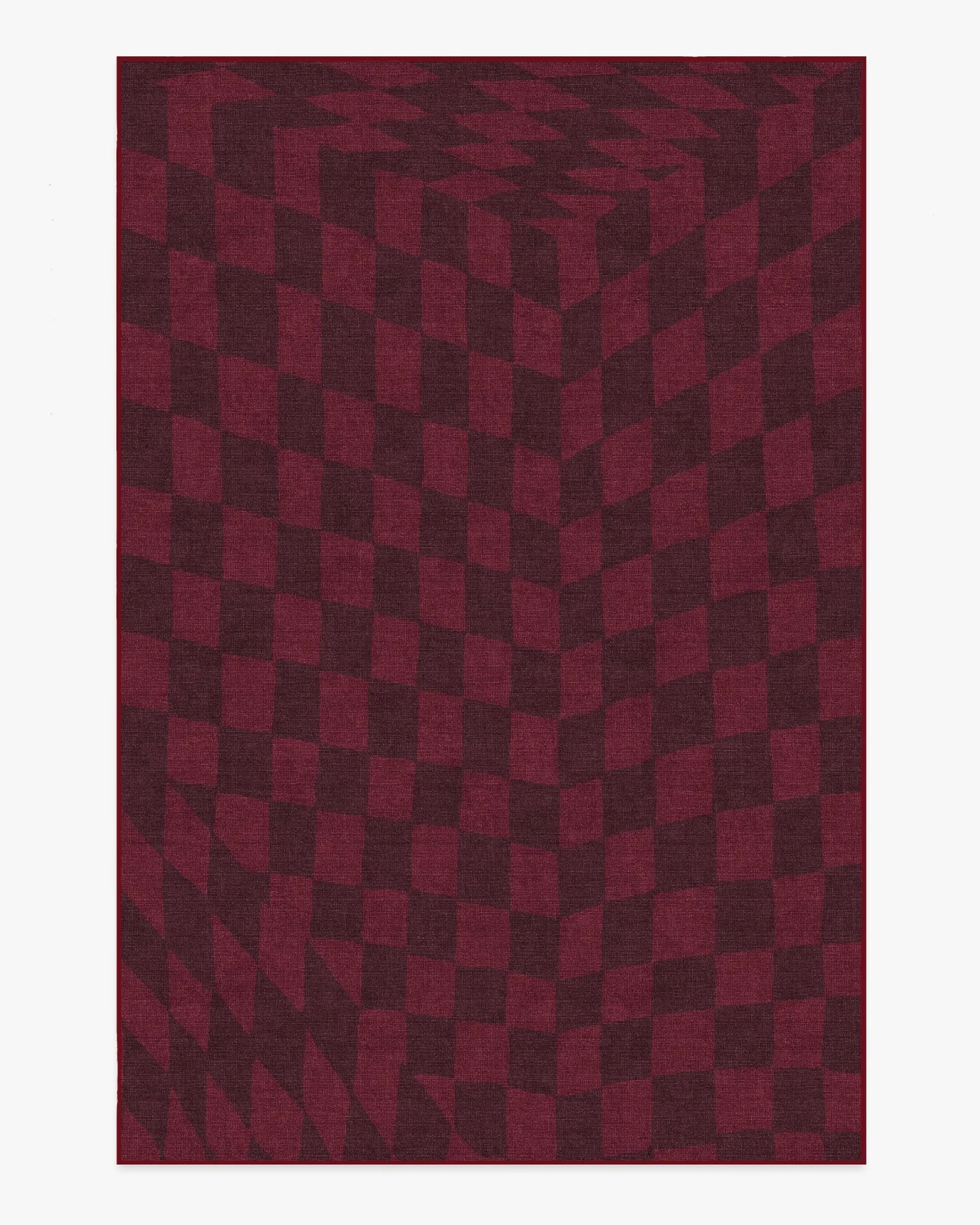Ricardo Checkerboard Burgundy Flatwoven Rug by Humberto Leon