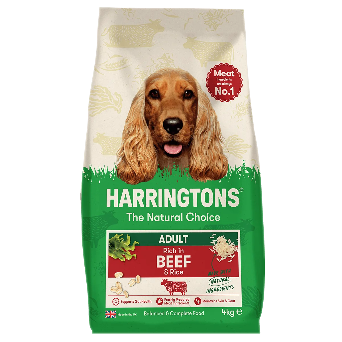 Dry Adult Dog Food Rich in Beef & Rice 4kg