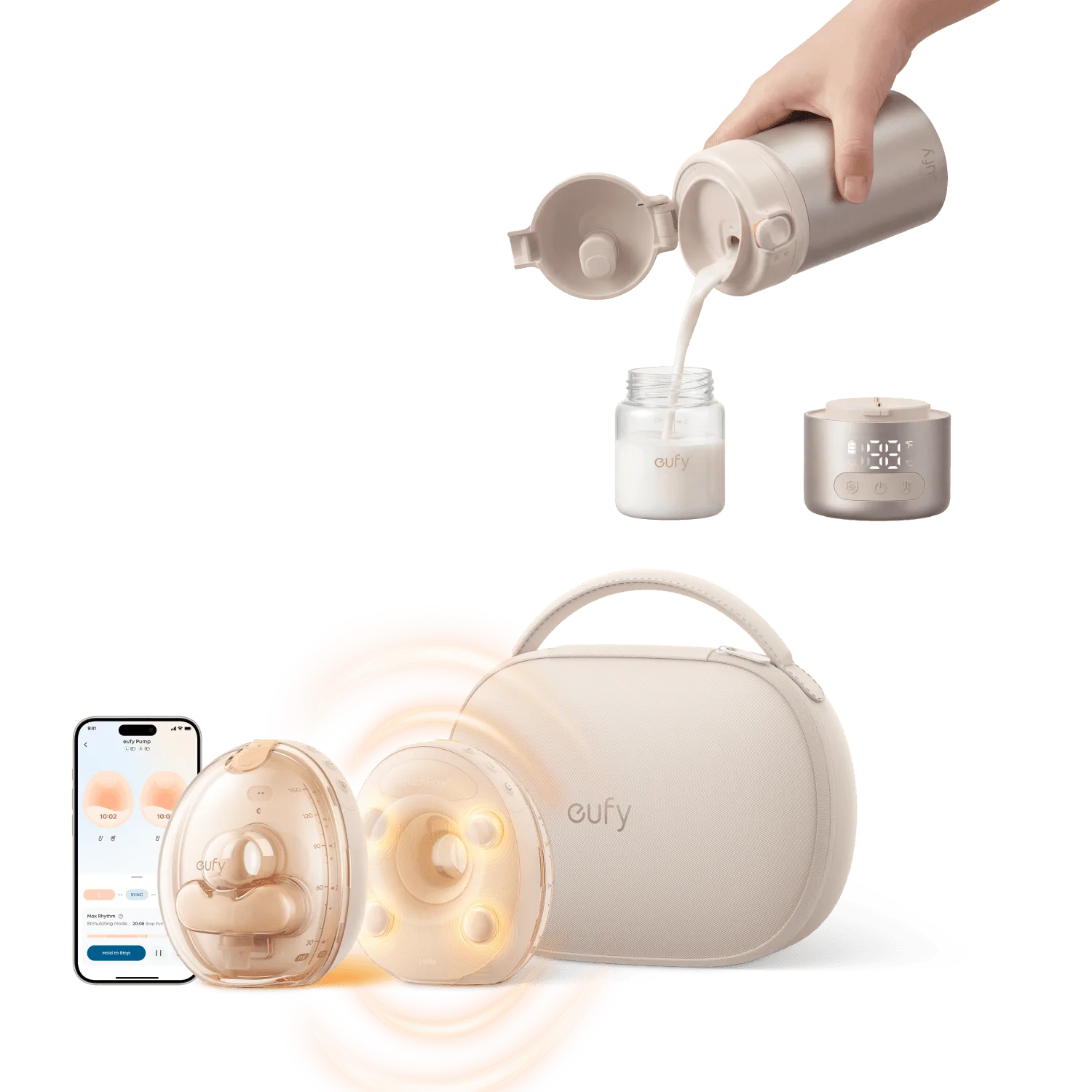 eufy Wearable Breast Pump S2 Pro & Portable Milk Warmer E10