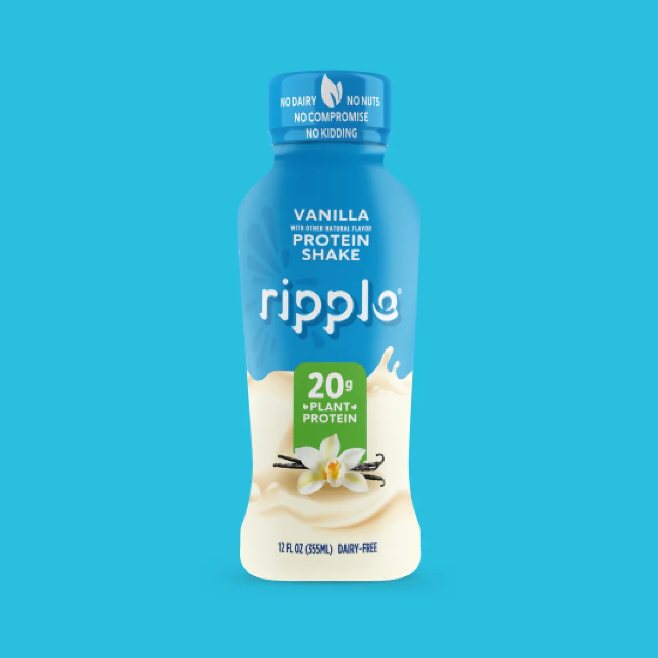 Ripple Vanilla Plant-Based Protein Shake (Four Cases of 12)