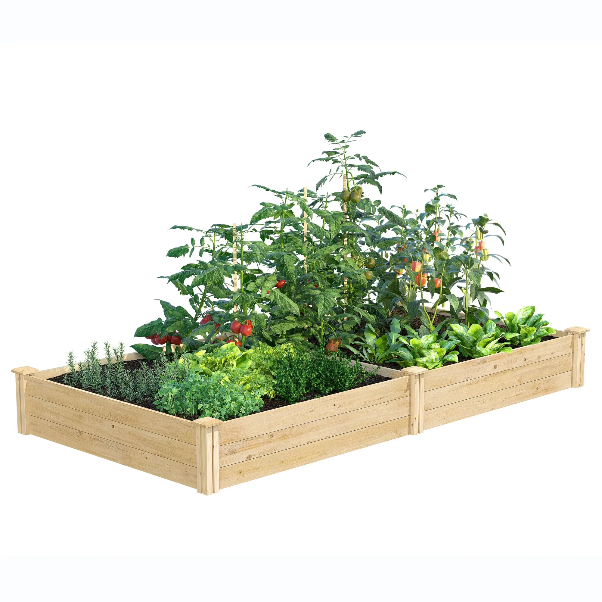Premium Cedar Raised Garden Bed 4 ft x 8 ft x 10.5 in (3/4 in Thick) RC6T21B