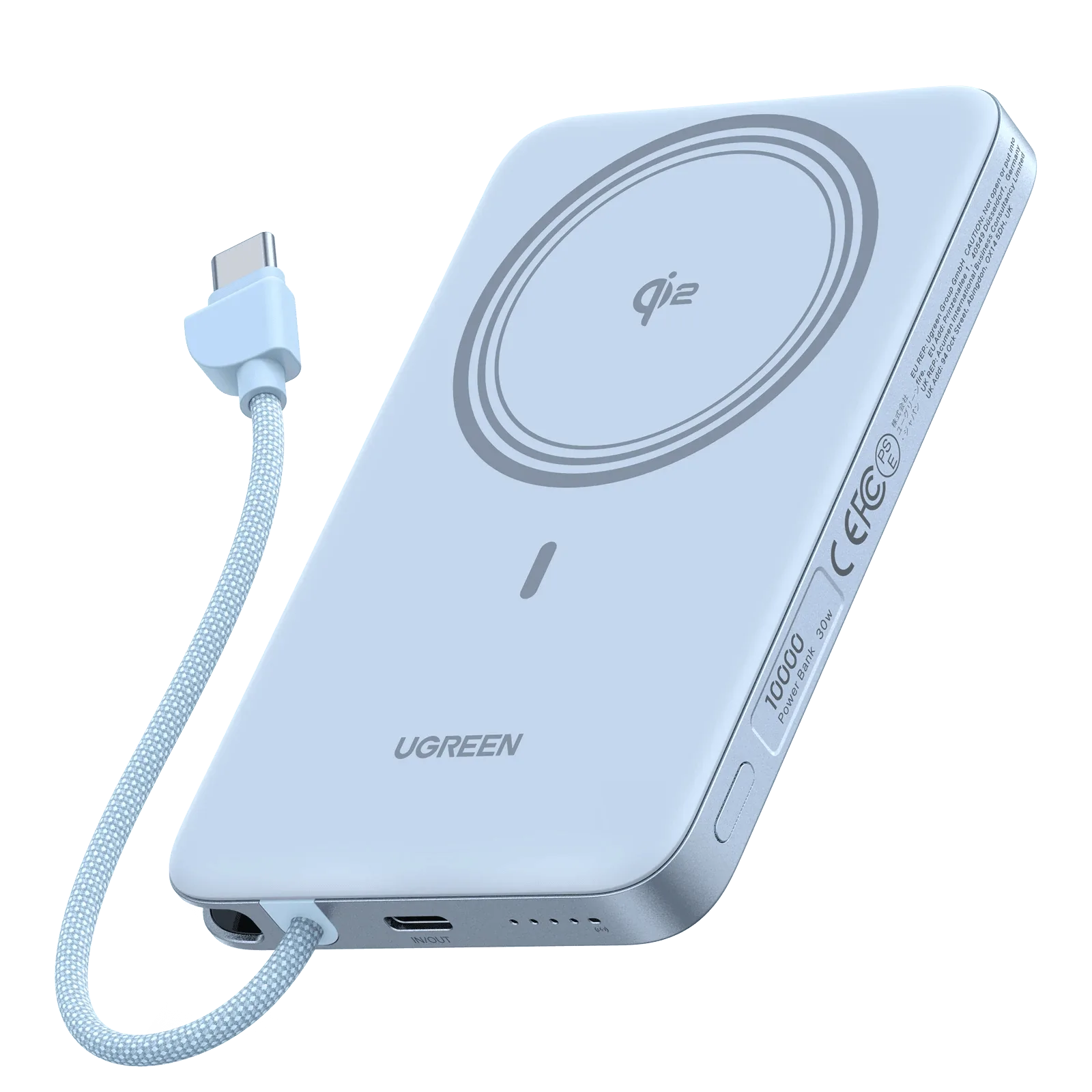 Batterie externe magnétique UGREEN MagFlow Air 10000mAh 15W