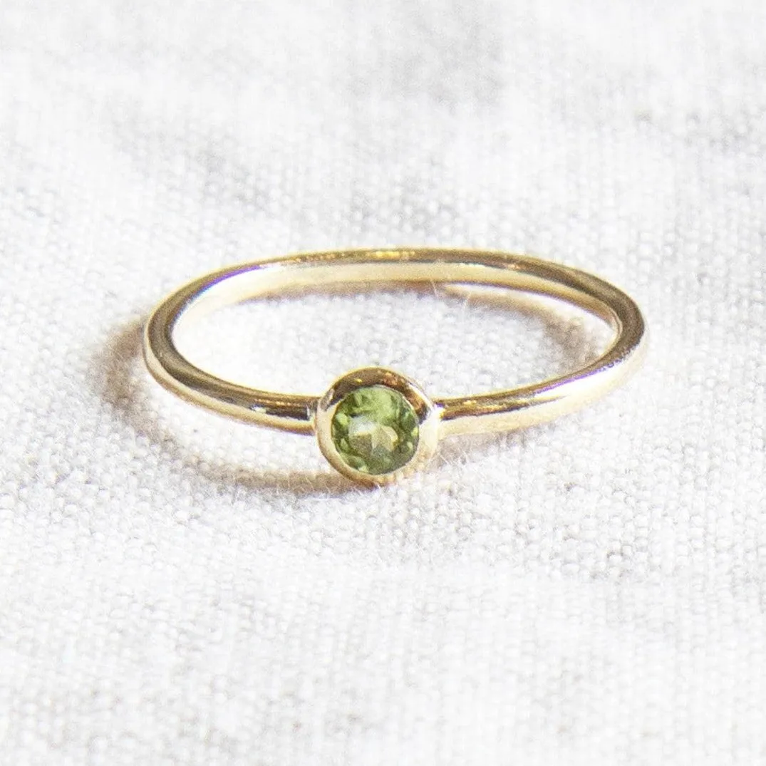 GENUINE PERIDOT SILVER OR GOLD RING