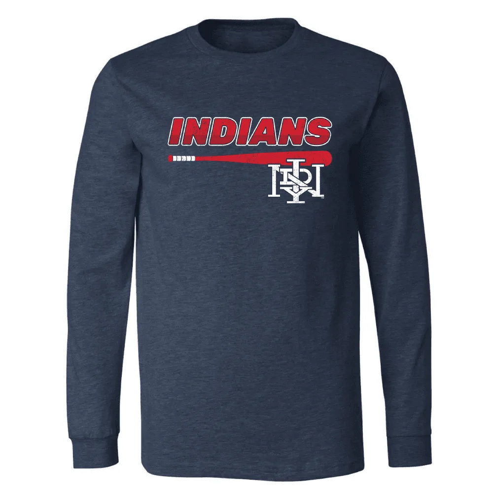 Indianapolis Indians Adult Navy Tape Longsleeve Tee