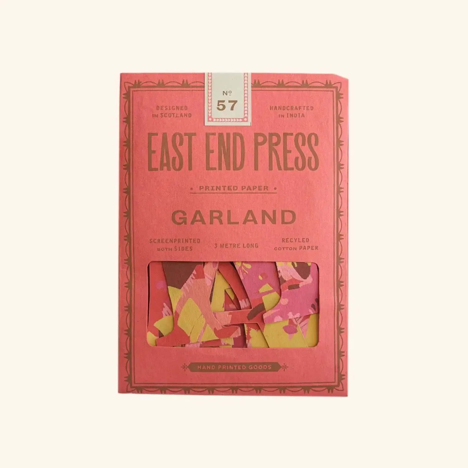 East End Press: Happy Birthday Red Mix Sewn Garland (No 57)