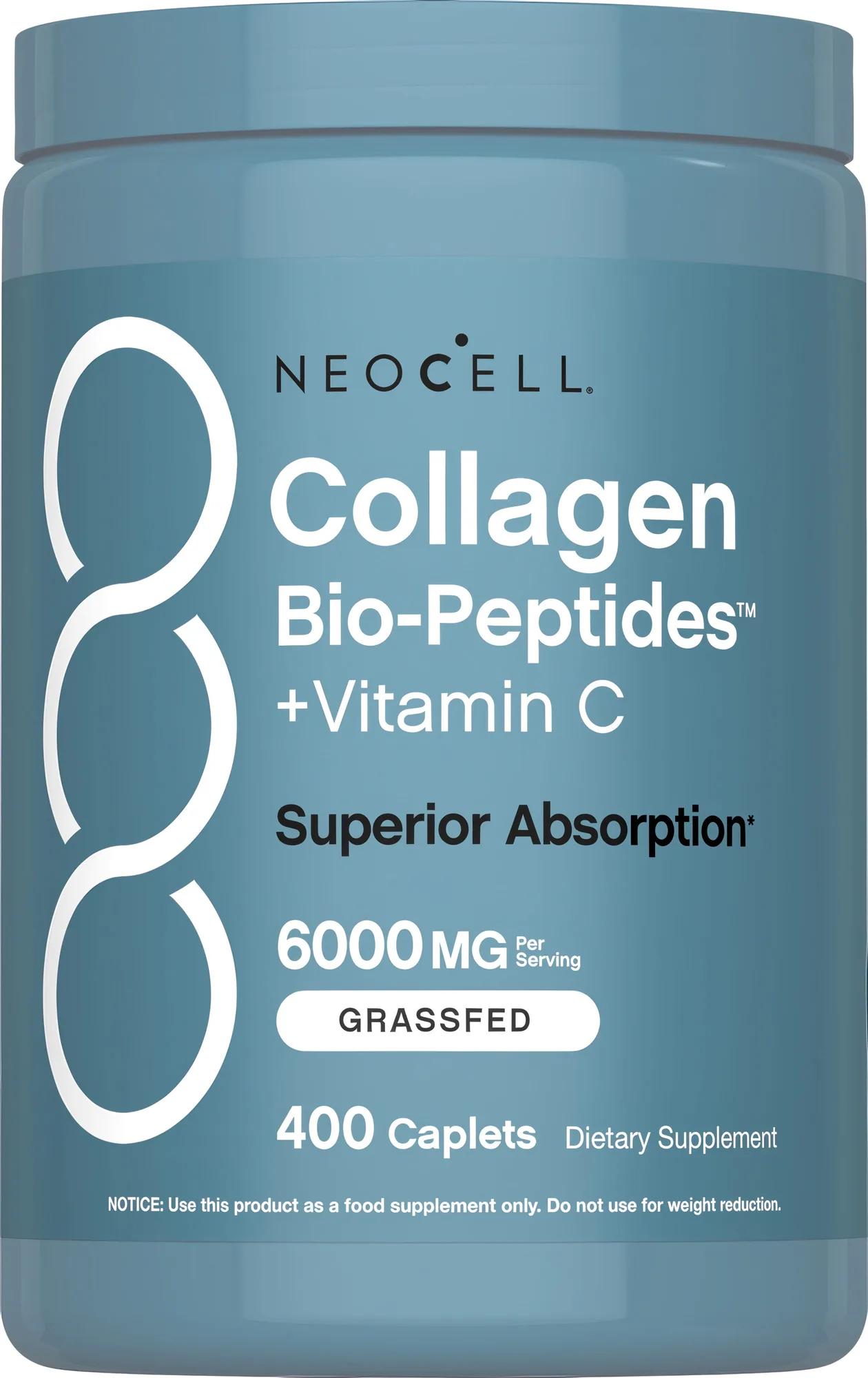 Collagen Bio-Peptides từ cỏ + Vitamin C, 6000 mg, 400 viên nén