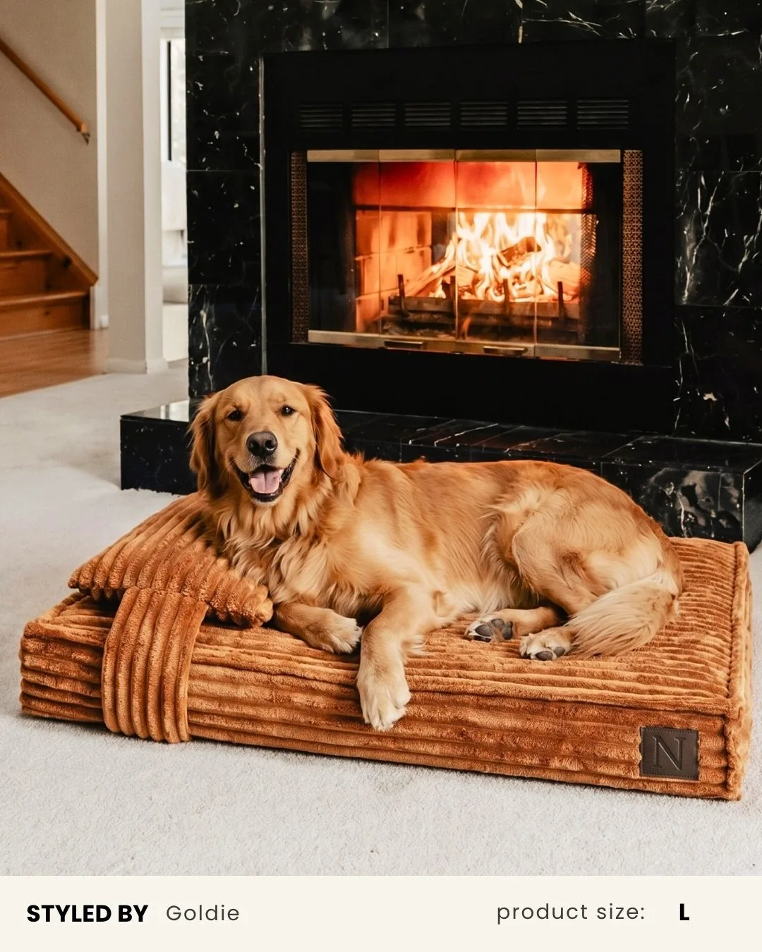 Tan Brown Orthopedic Dog Bed For Large Dogs