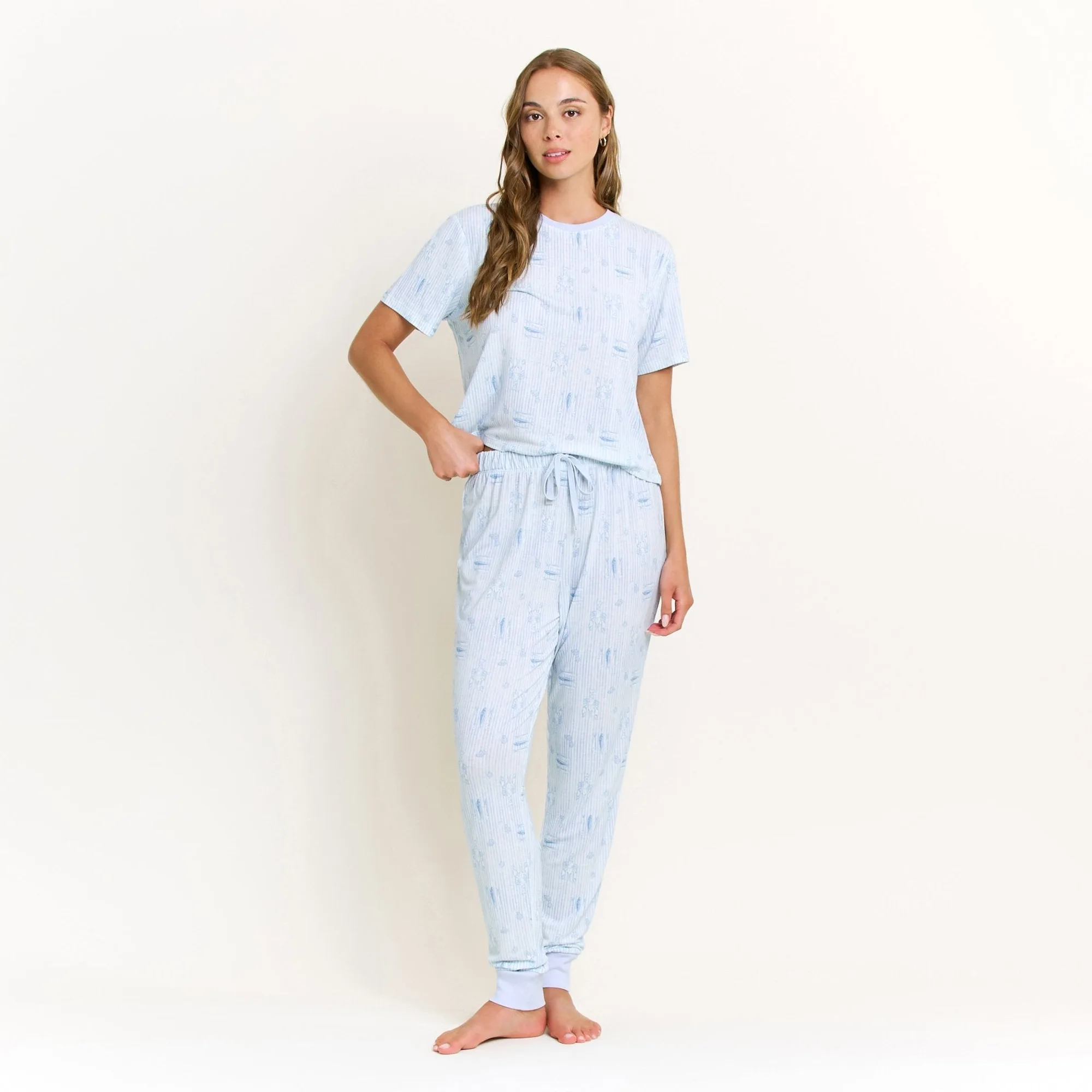 Star Seeker Tee Jogger Set in Saltwater Sonata