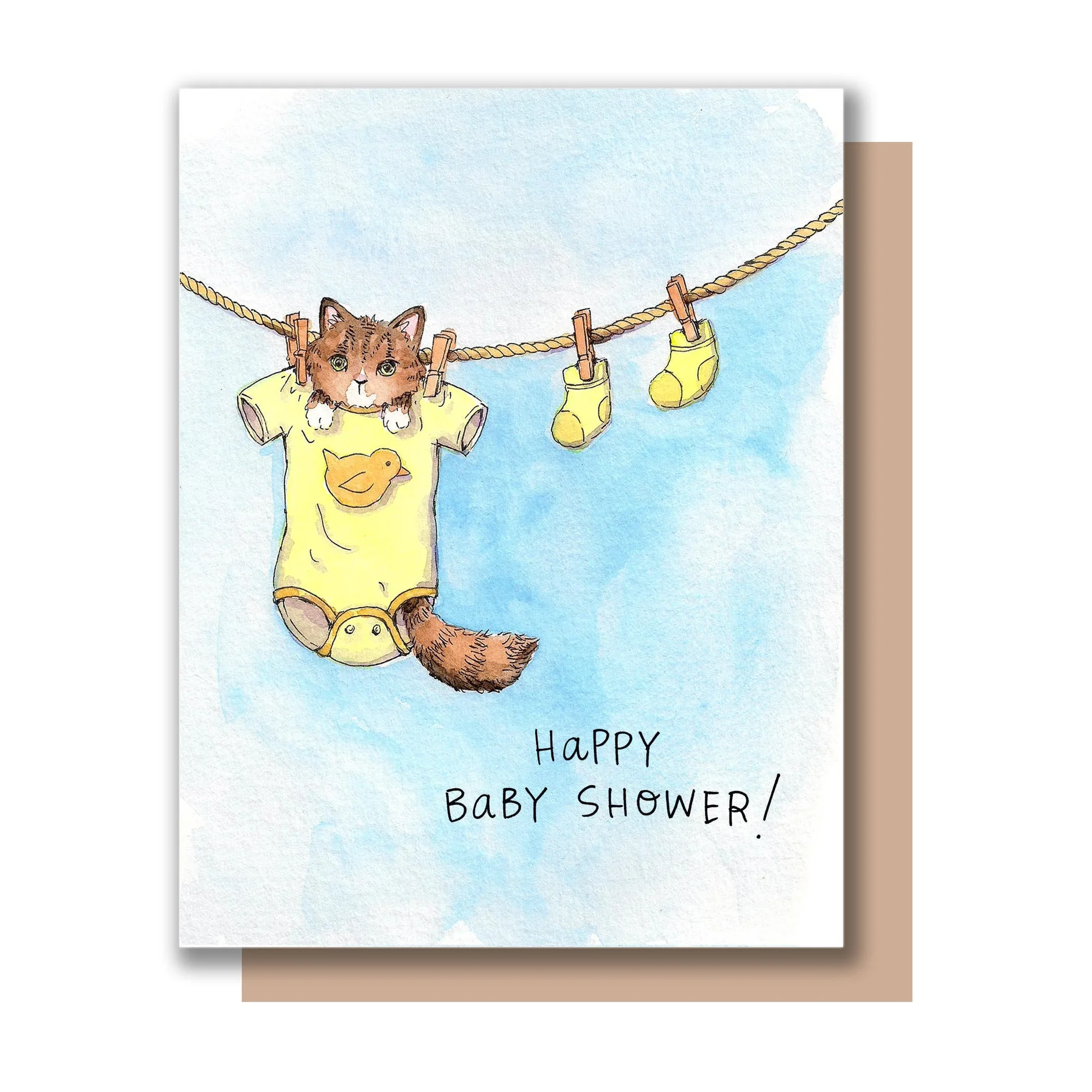 Félicitations pour la baby shower – Carte nouveau-né chaton