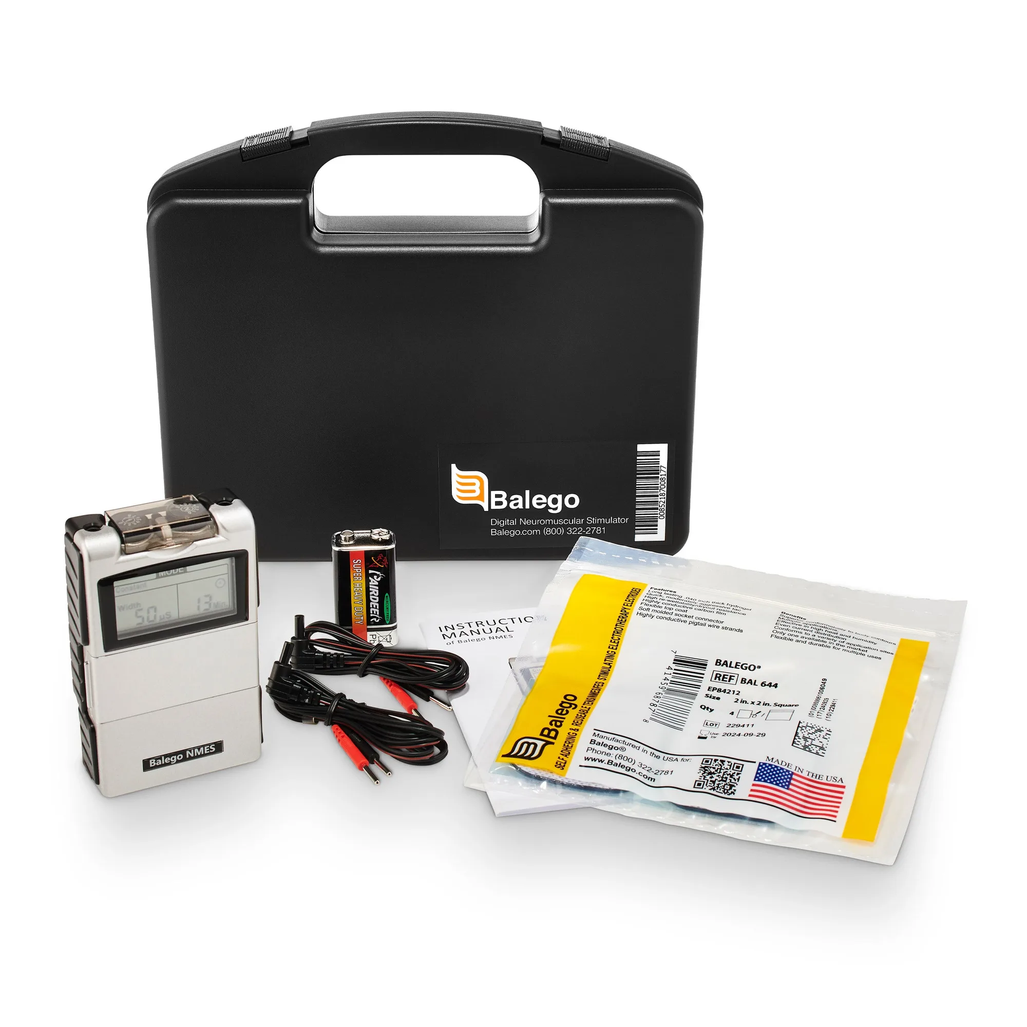 Balego® TENS + NMES pack de 2 dispositivos | Kit de electroterapia de doble canal