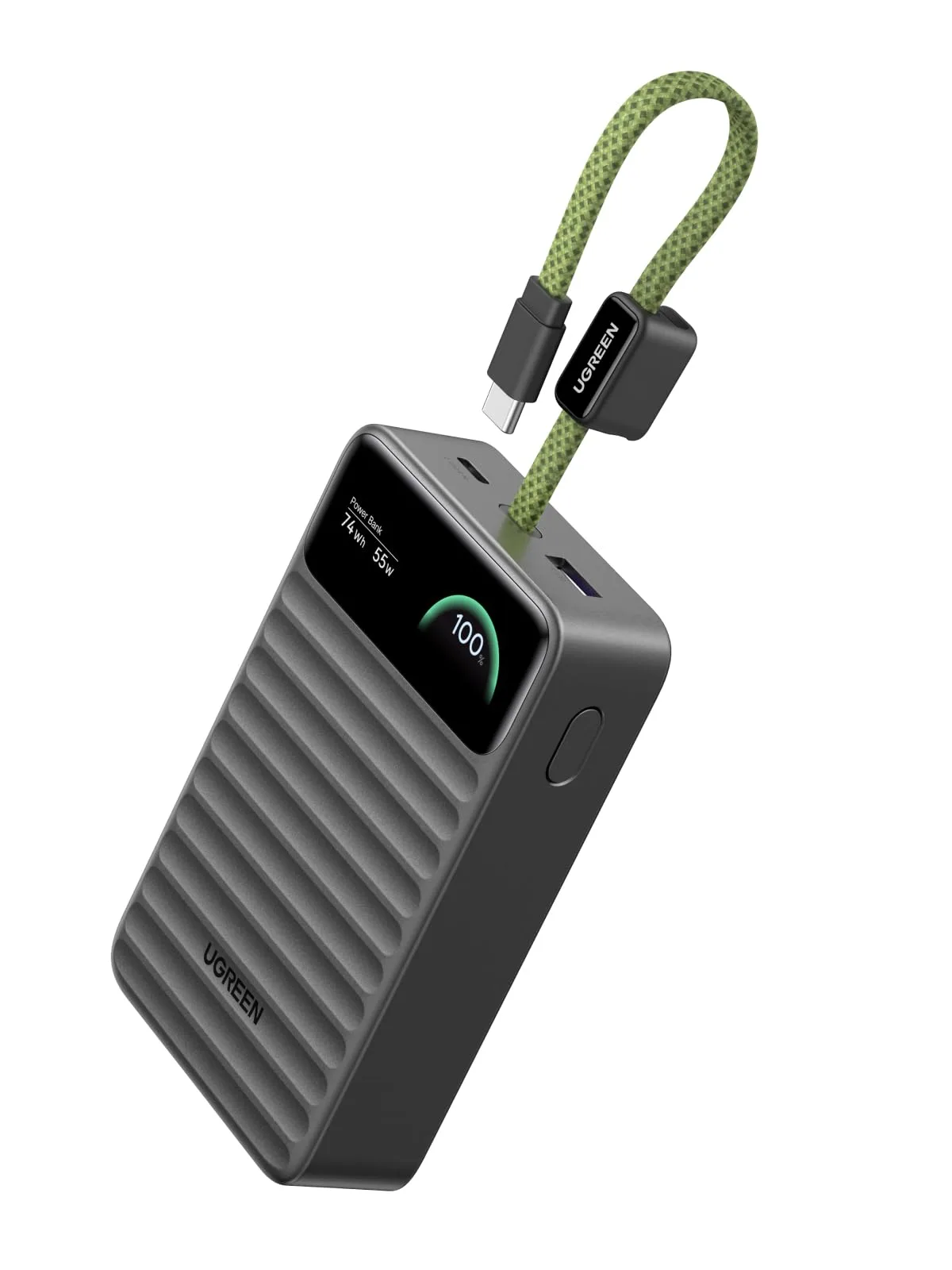 UGREEN بنك طاقة Nexode 20000 مللي أمبير 45 واط مع كابل USB-C مدمج وشاشة ذكية