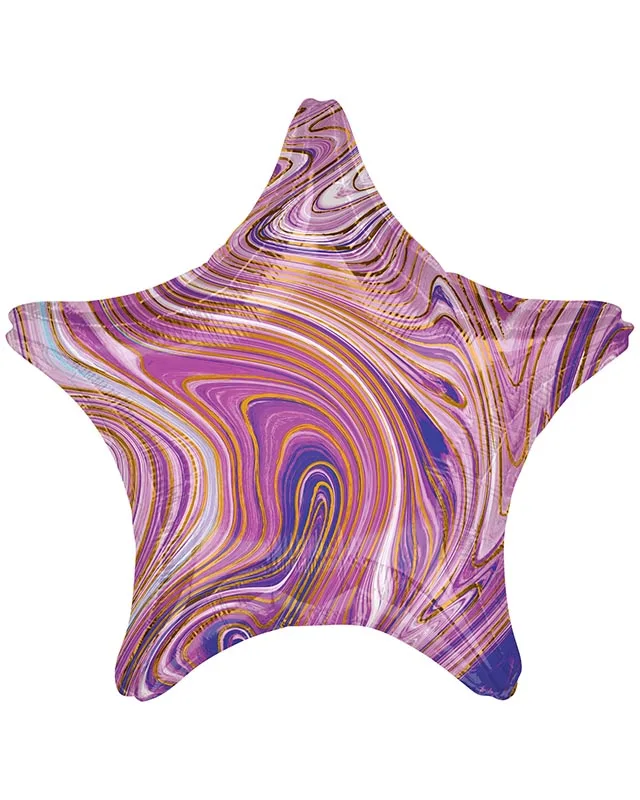 Purple Marble Balloon - 18" Foil