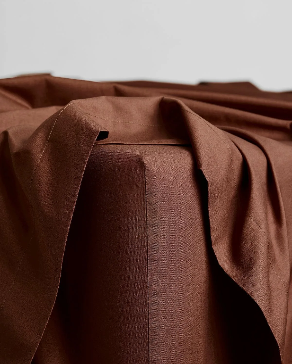 Espresso 100% Organic Cotton Percale Fitted Sheet