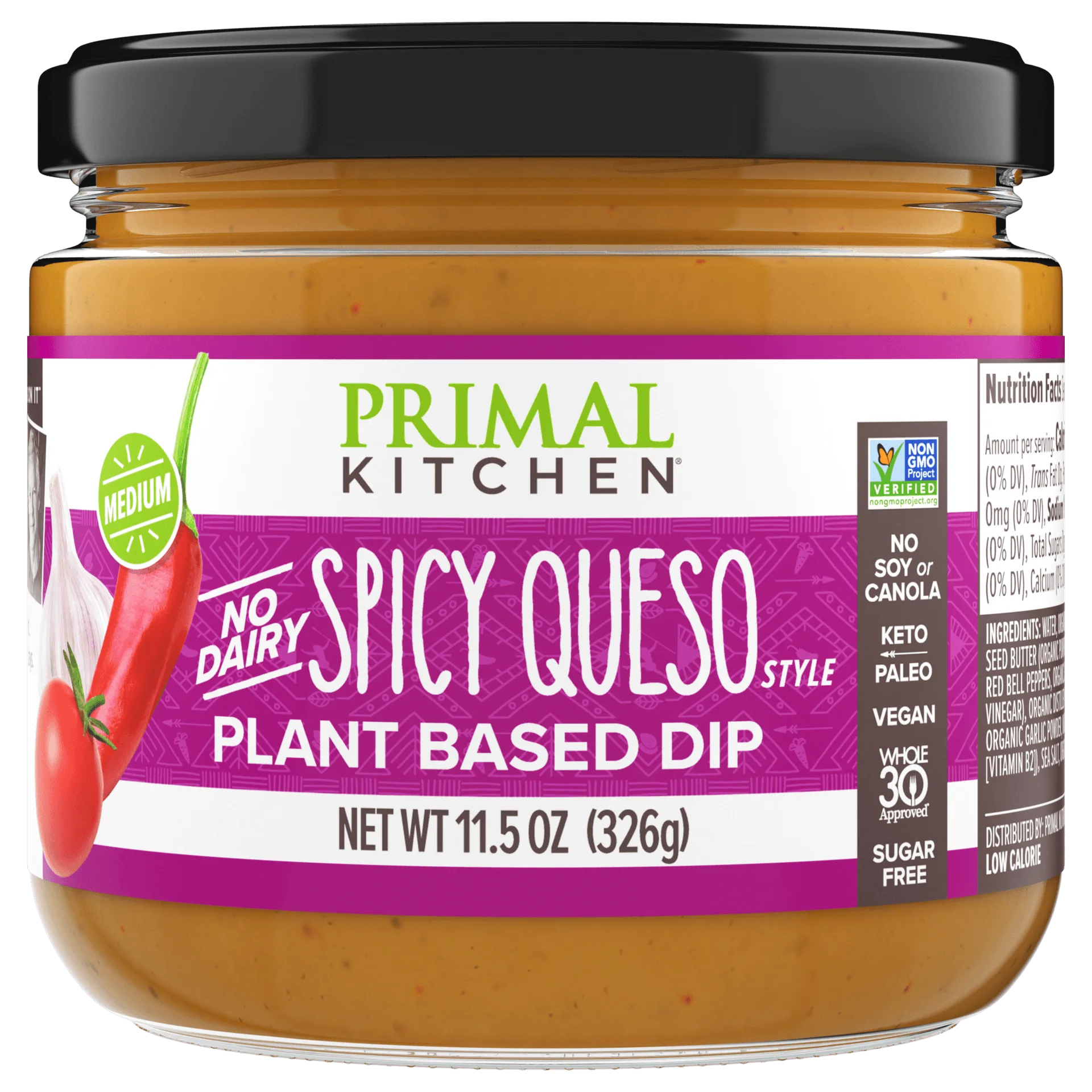 Pittige zuivelvrije queso-dip op plantaardige basis