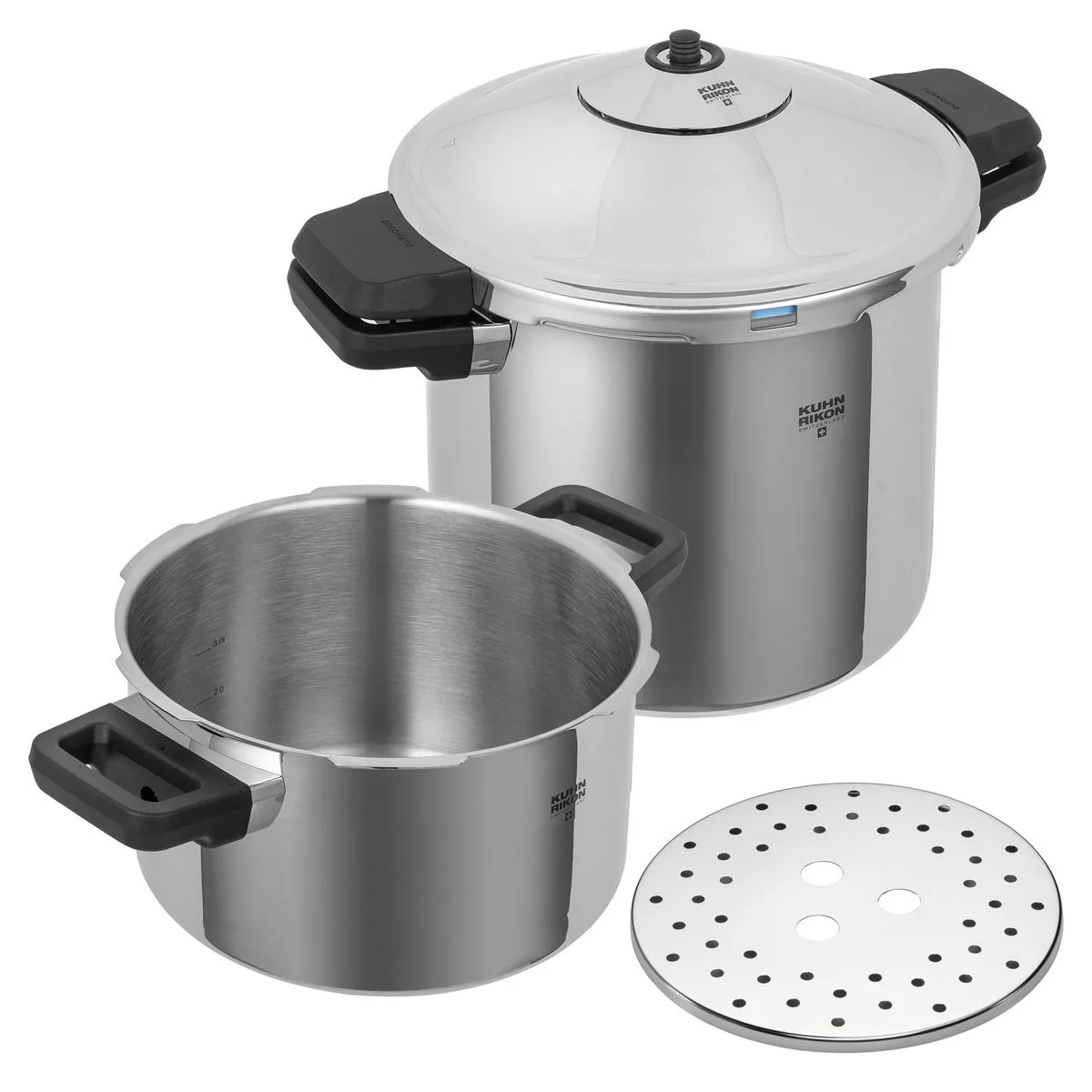 DUROMATIC® INOX Set modelli con manico laterale 4.0 + 8.0 L · Ø 24 cm