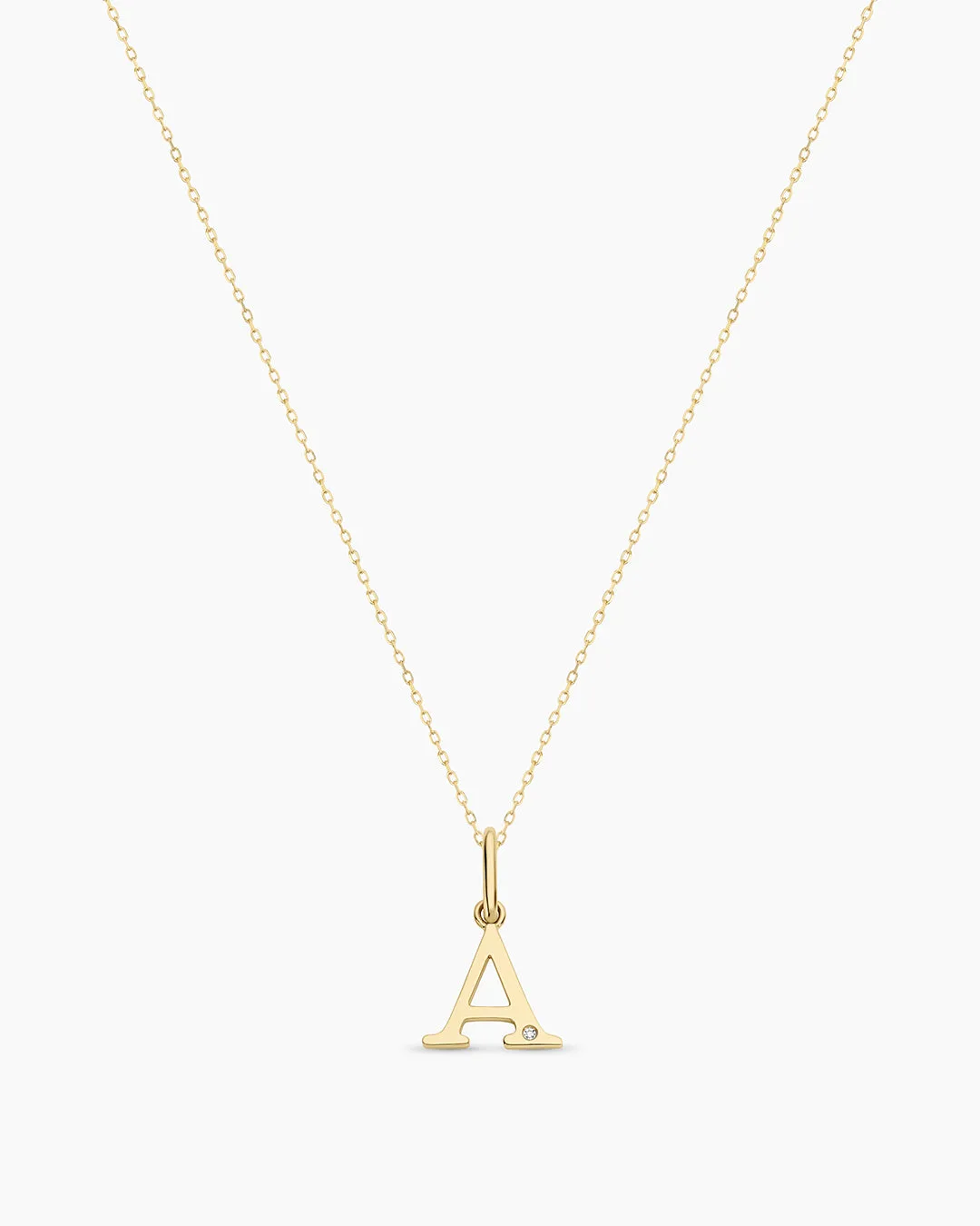 14K Diamond Vintage Alphabet Charm Necklace