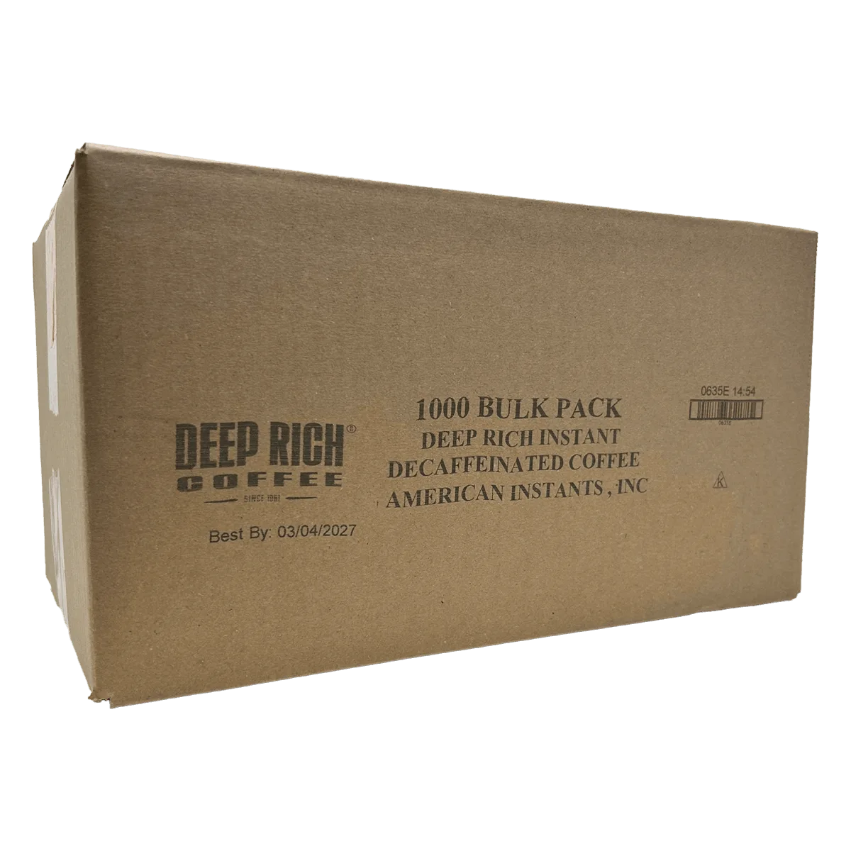 Deep Rich Decaf Instant Coffee 1000 Count Single Serve 1.4 gram Packets