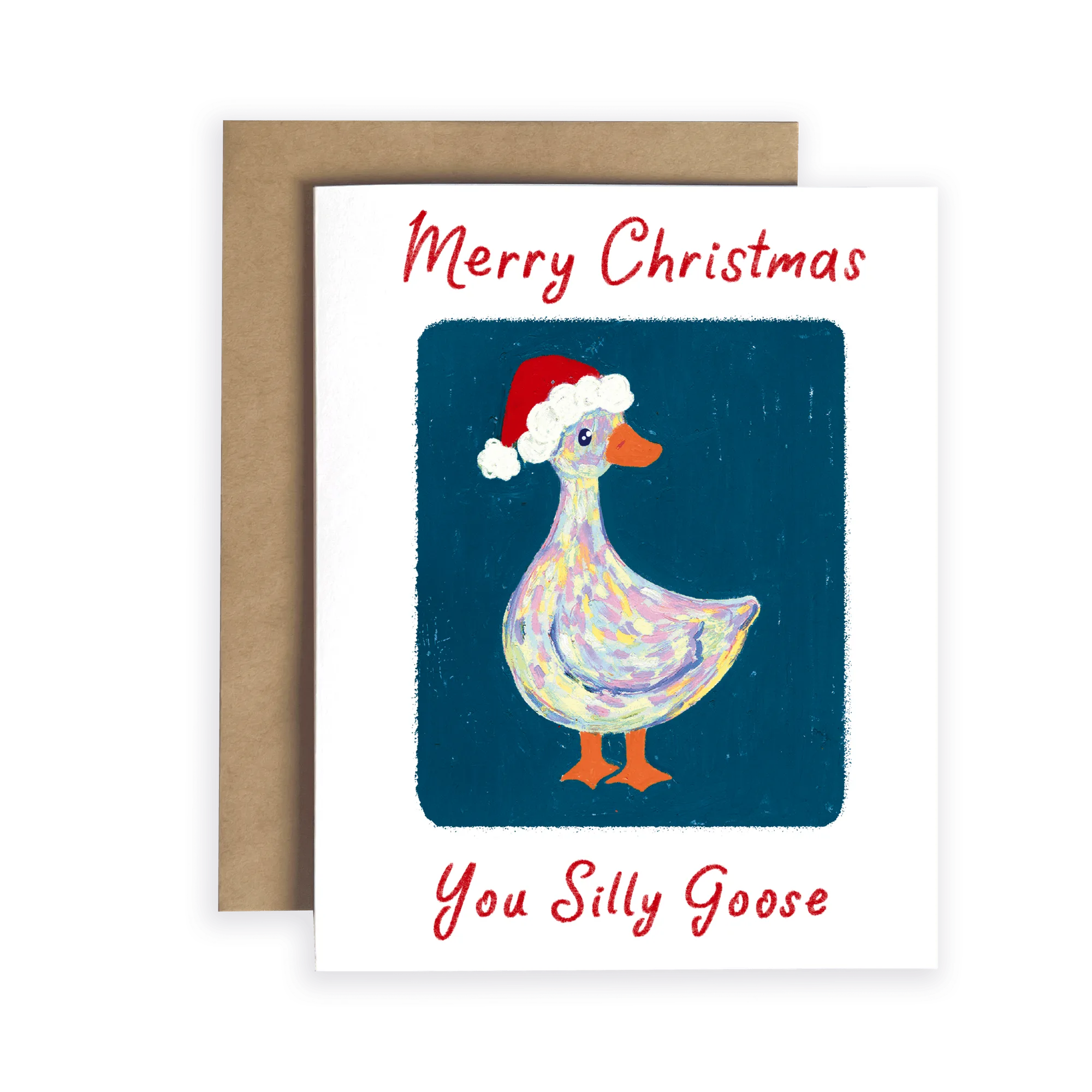 Feliz Navidad, ganso tonto | Tarjeta de felicitación navideña