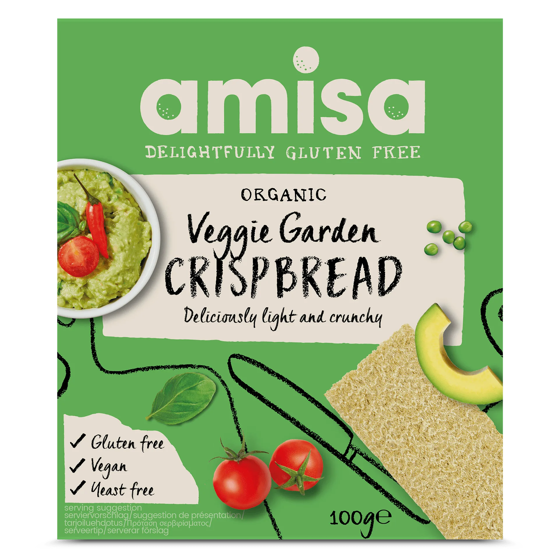 GLUTEN FREE VEGGIE GARDEN CRISPBREAD 100g