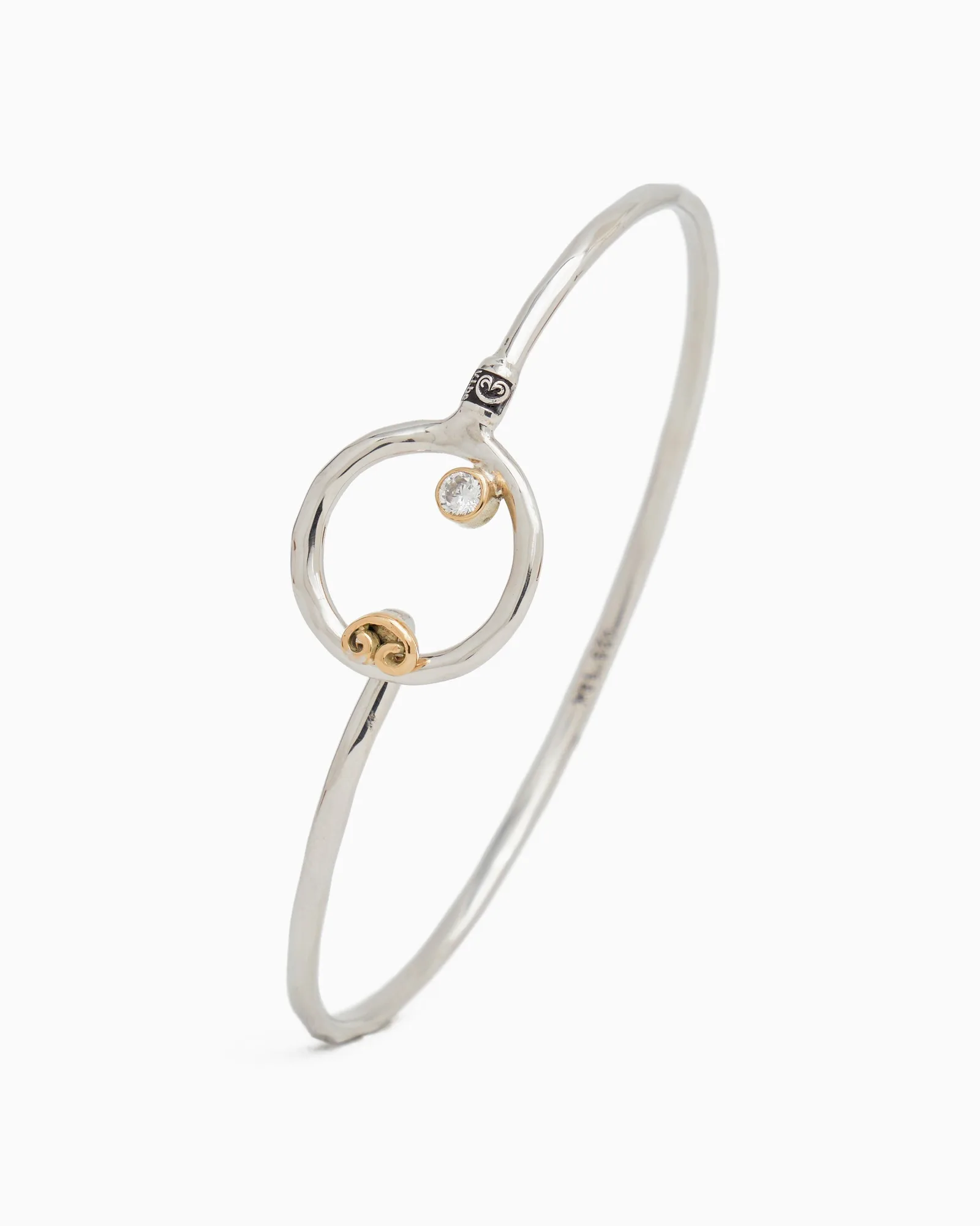 One Love Hook Bracelet with Stone - White Zircon