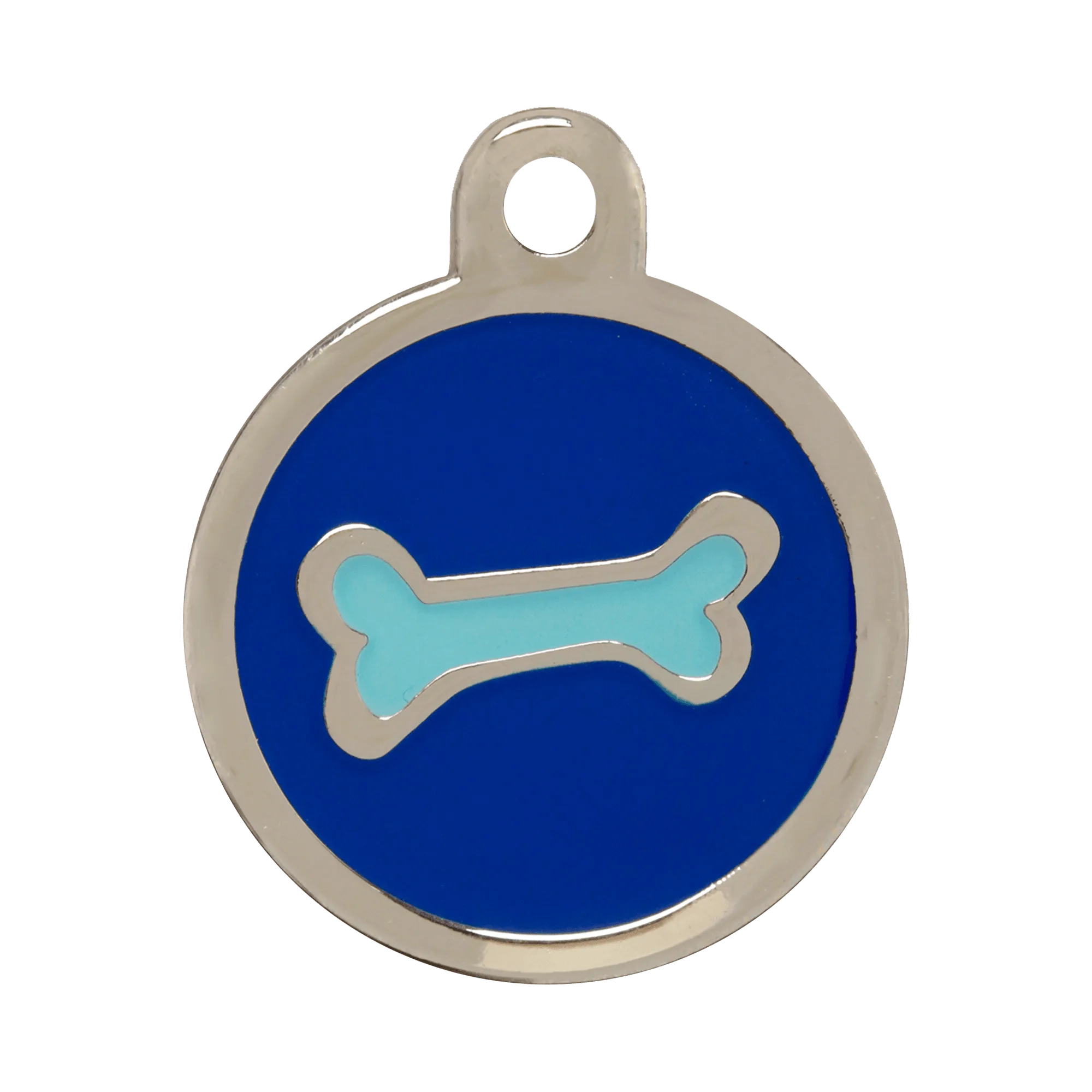 Two-Tone Blue Bone Enamel Pet ID Tag