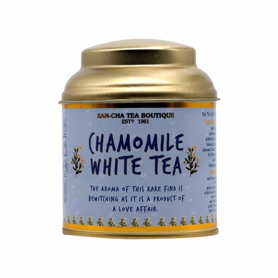 Teh Putih Chamomile – Silver Needles dengan Serai | Campuran Menenangkan