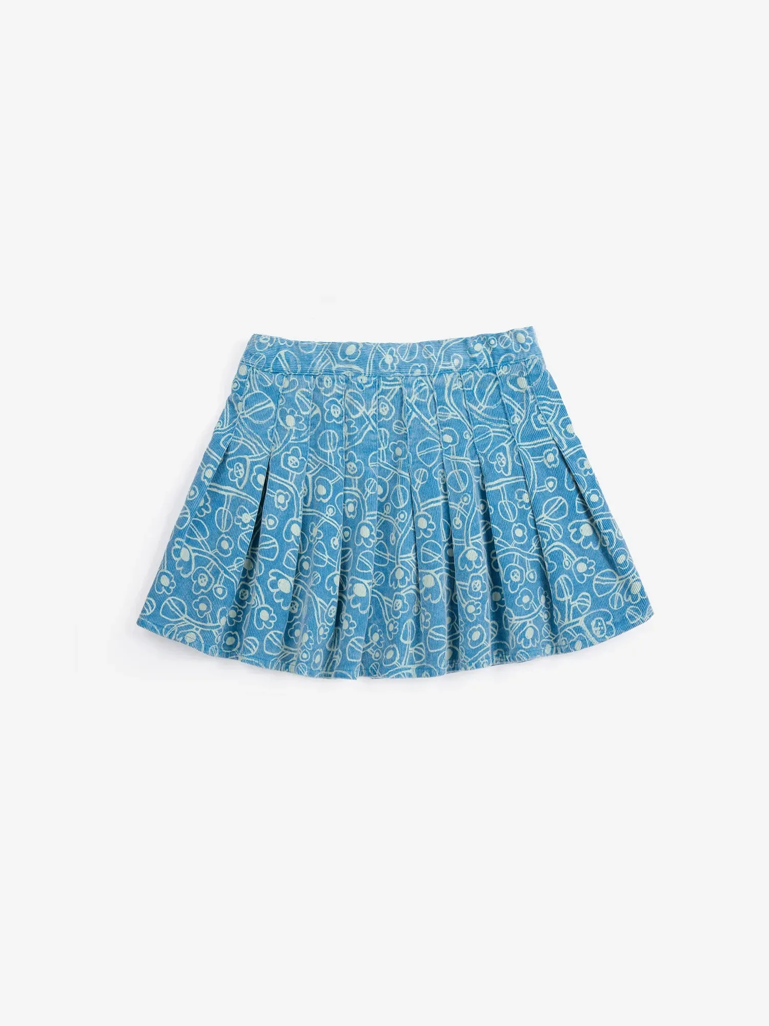 Sketchy Flowers all over corduroy skirt