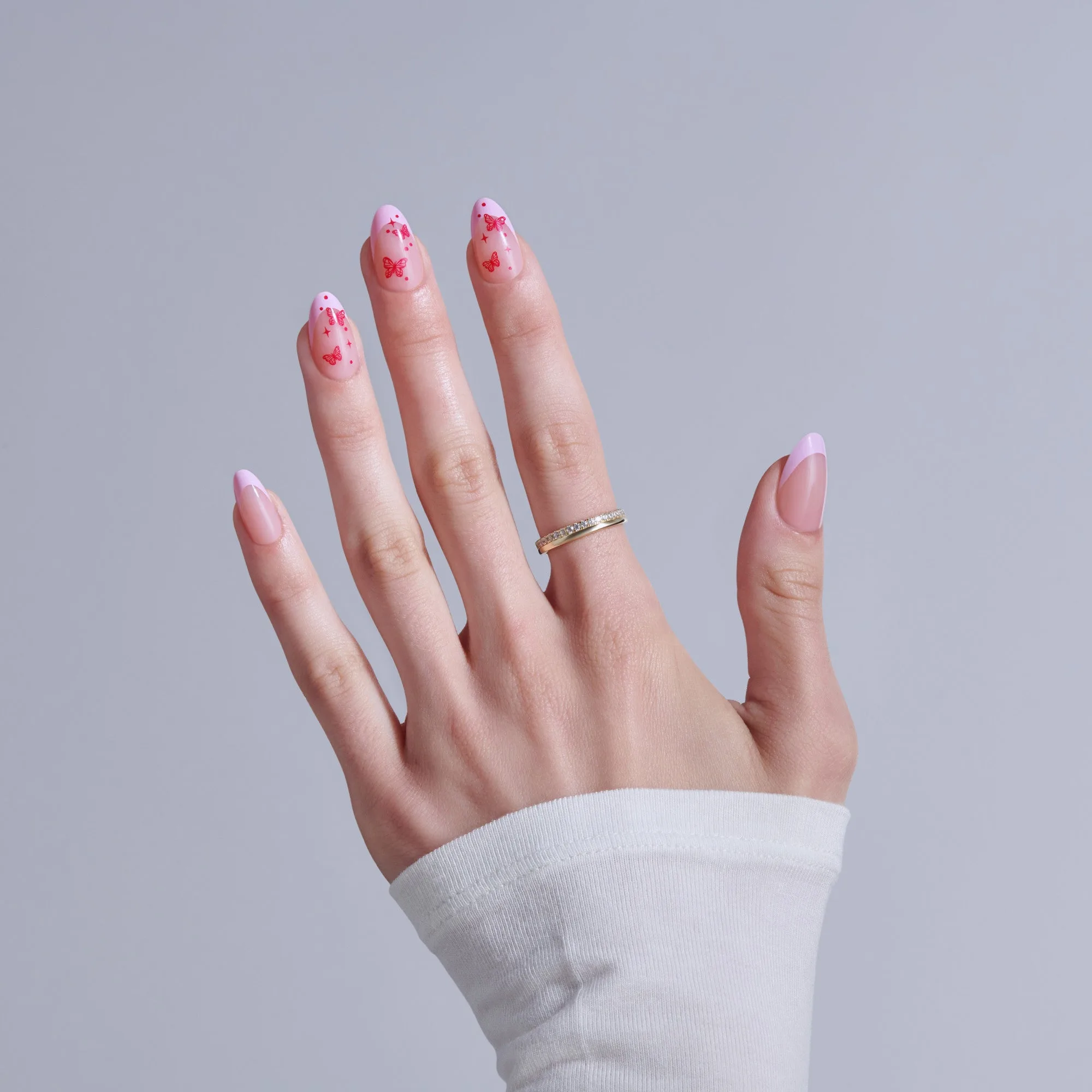 Kiss Core Design Press On Fake Glue Nails - Signature | Diseño, Rosa, Medianas, Almendra