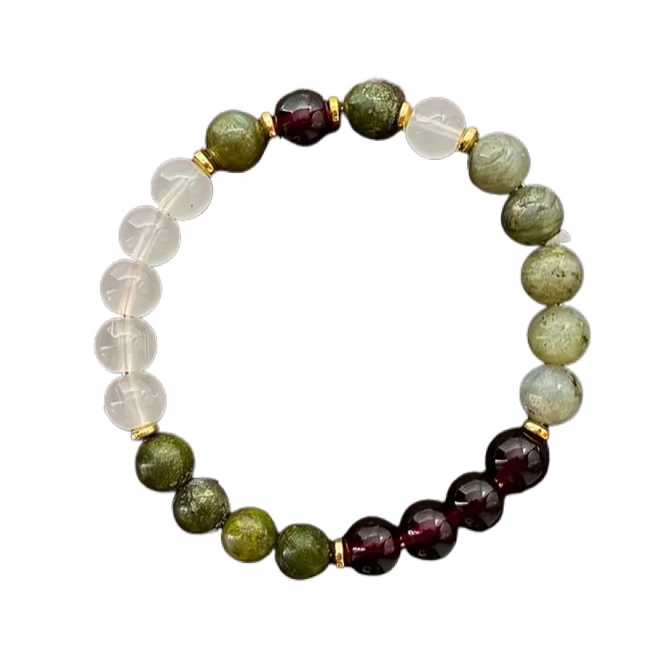 Pulsera de piedra lunar acuática para abundancia y prosperidad