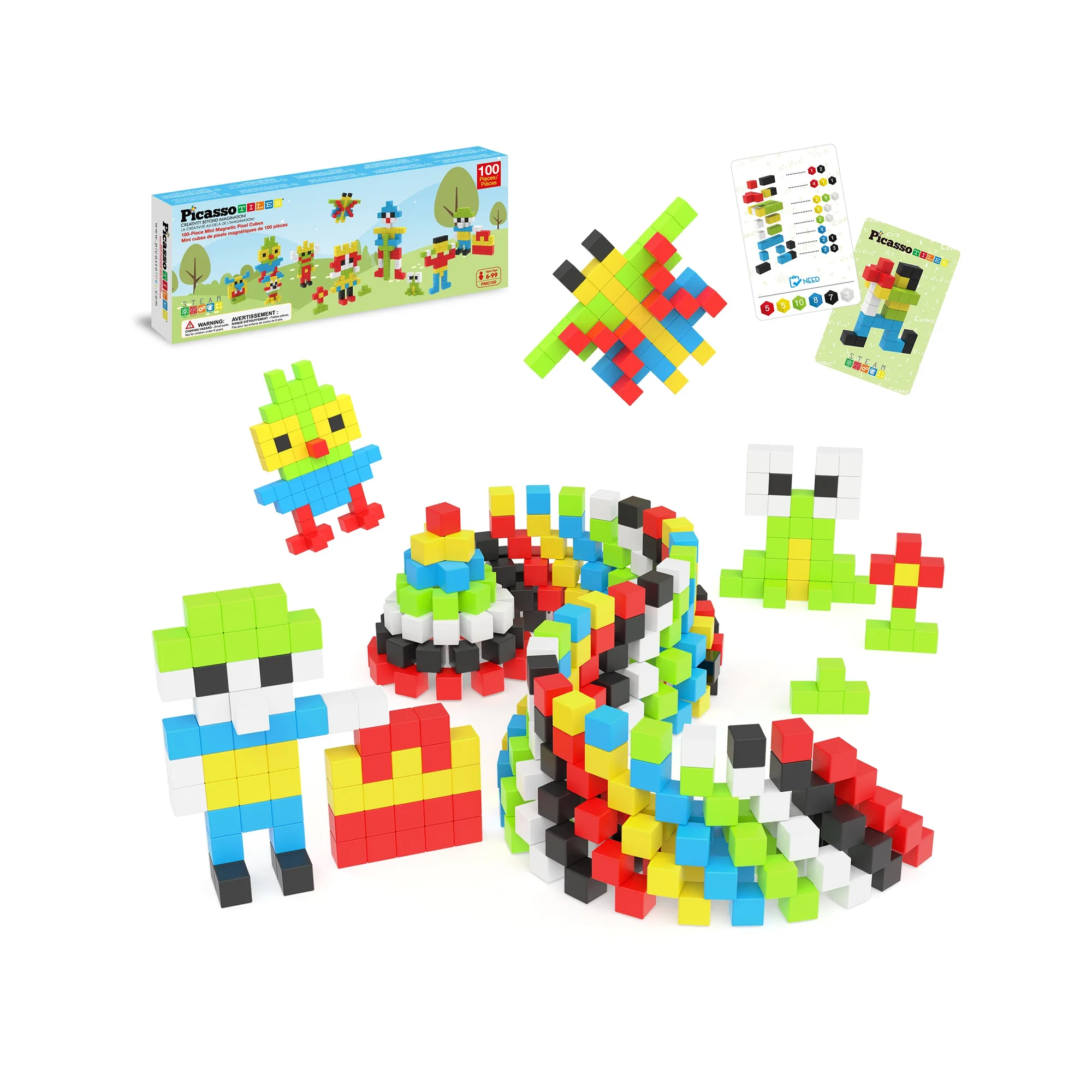 Cubes magnétiques mini PicassoTiles Pixel 100 pièces