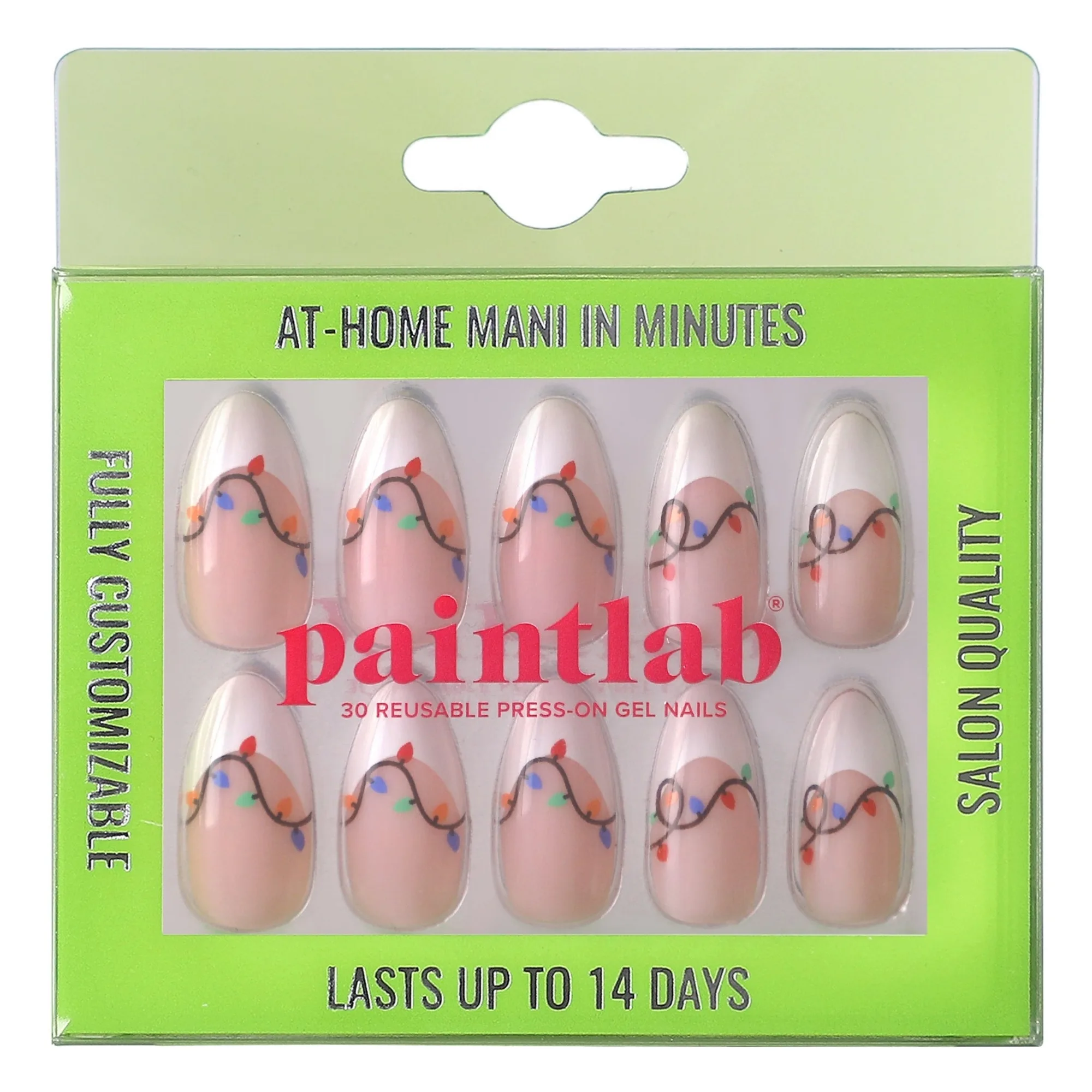 How to Apply Jingle Lights Almond Press On Nails for the Holidays