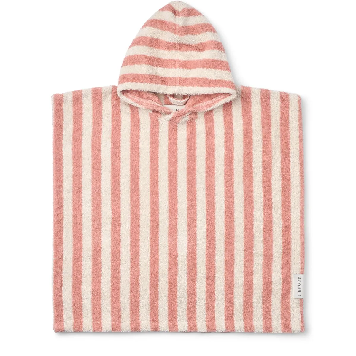 Koi Terry Poncho - Coral blush / creme de la creme stripe