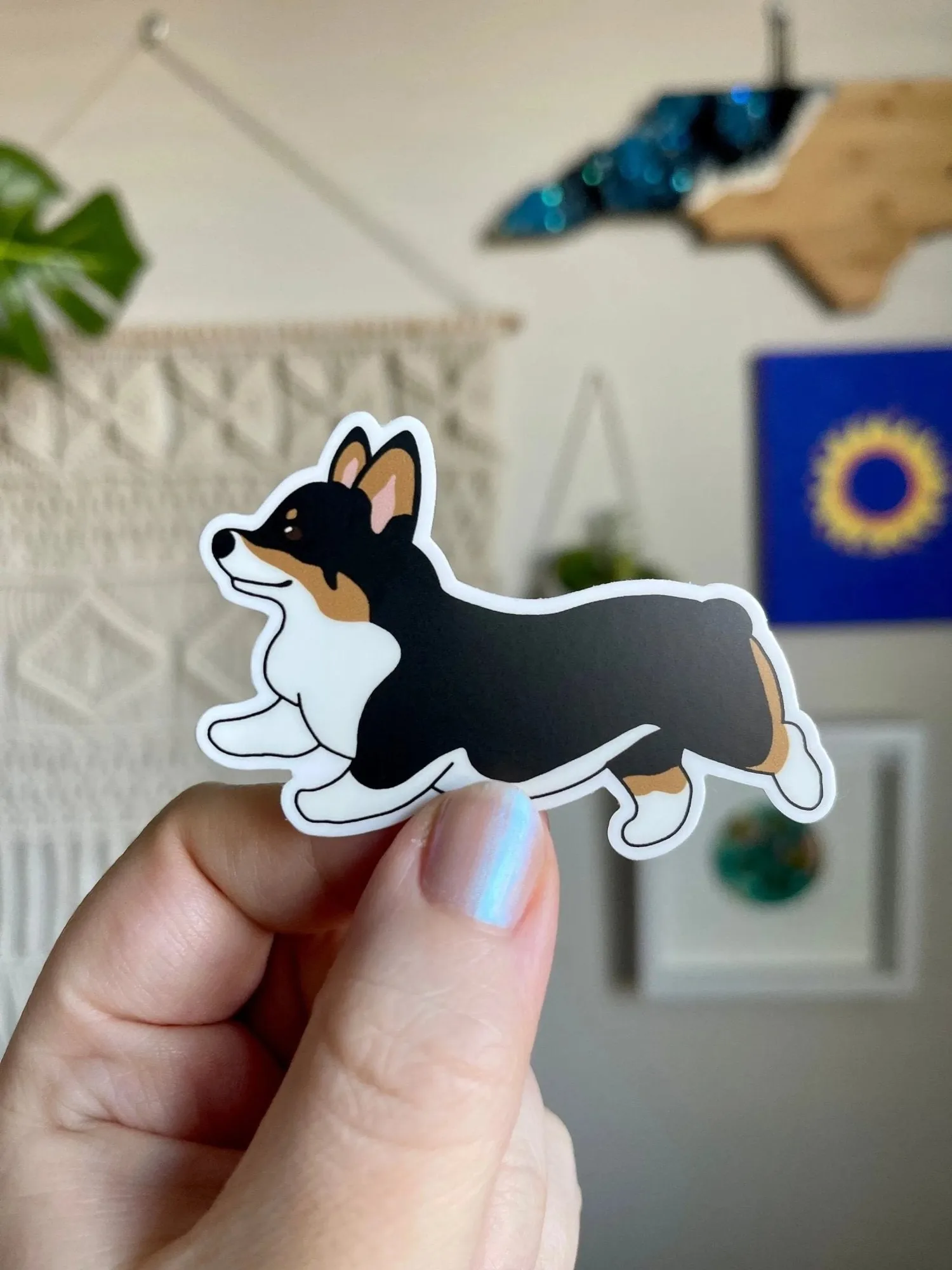 Adesivo corgi che corre
