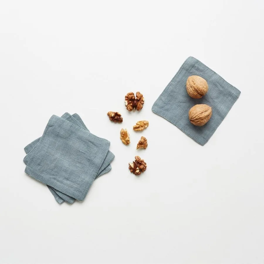 Blue Fog Linen Coasters Set of 4: A Practical and Elegant Table Accessory