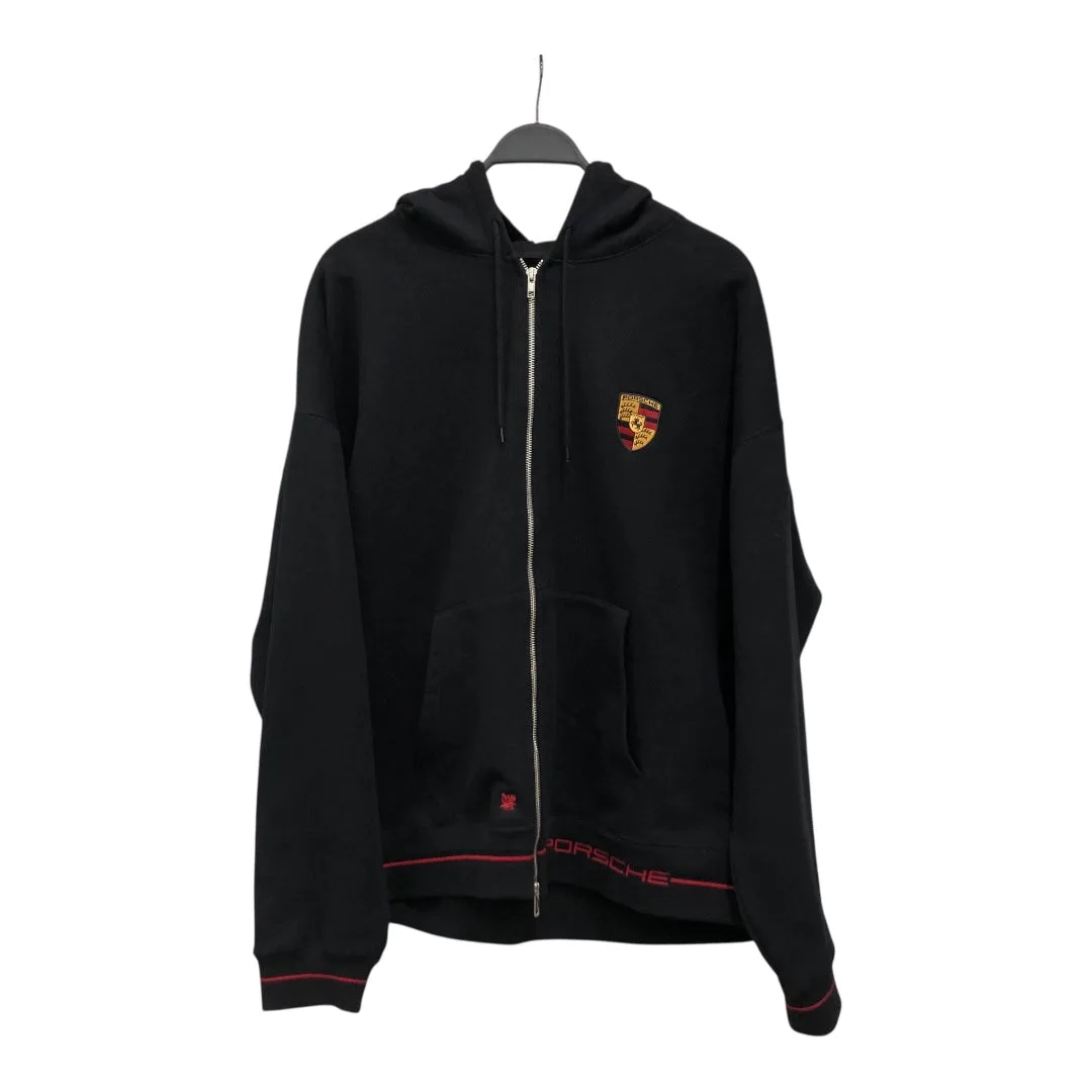 AIME LEON DORE/Felpa con zip/XXL/Cotone/Nero/RICAMO COLLABORAZIONE PORSCHE