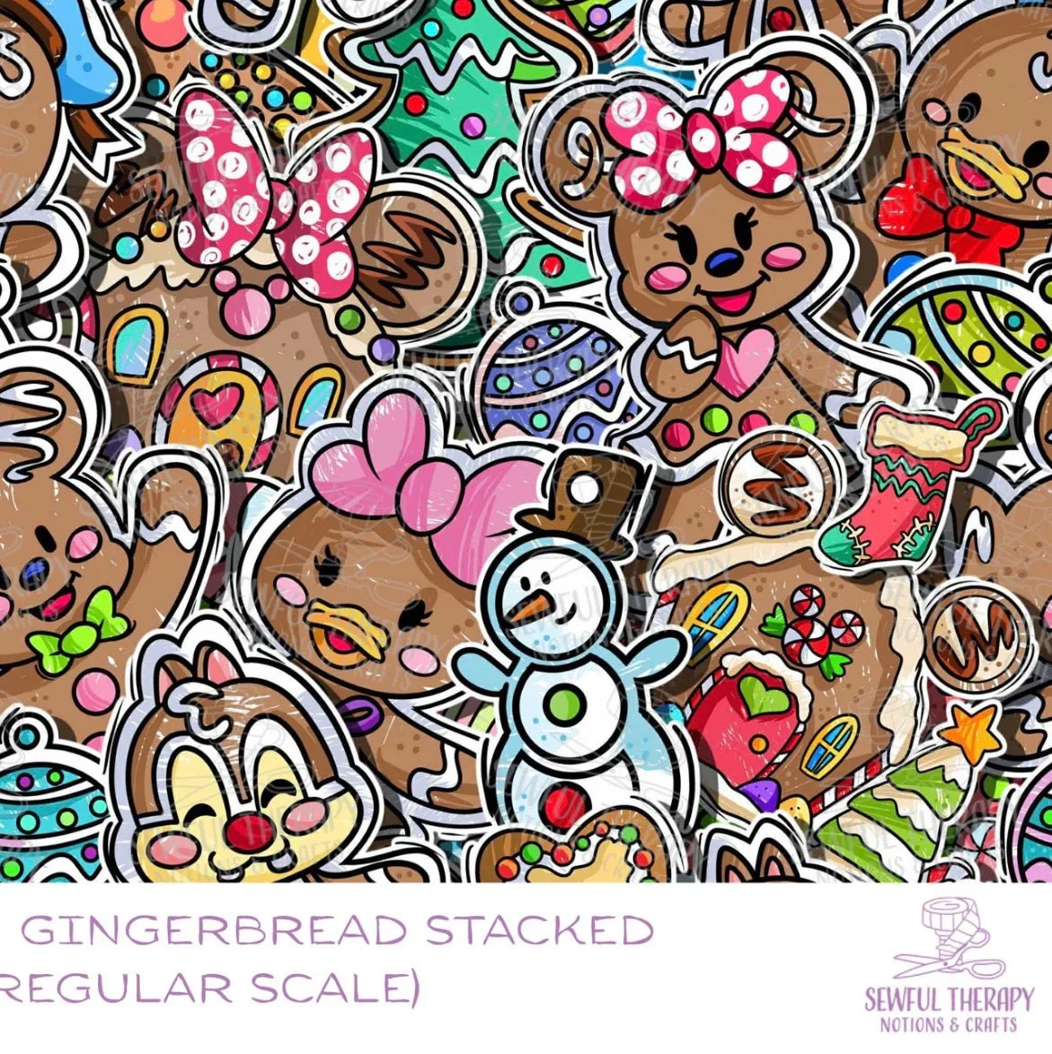 Vinile con supporto in tela Gingerbread per borse festive