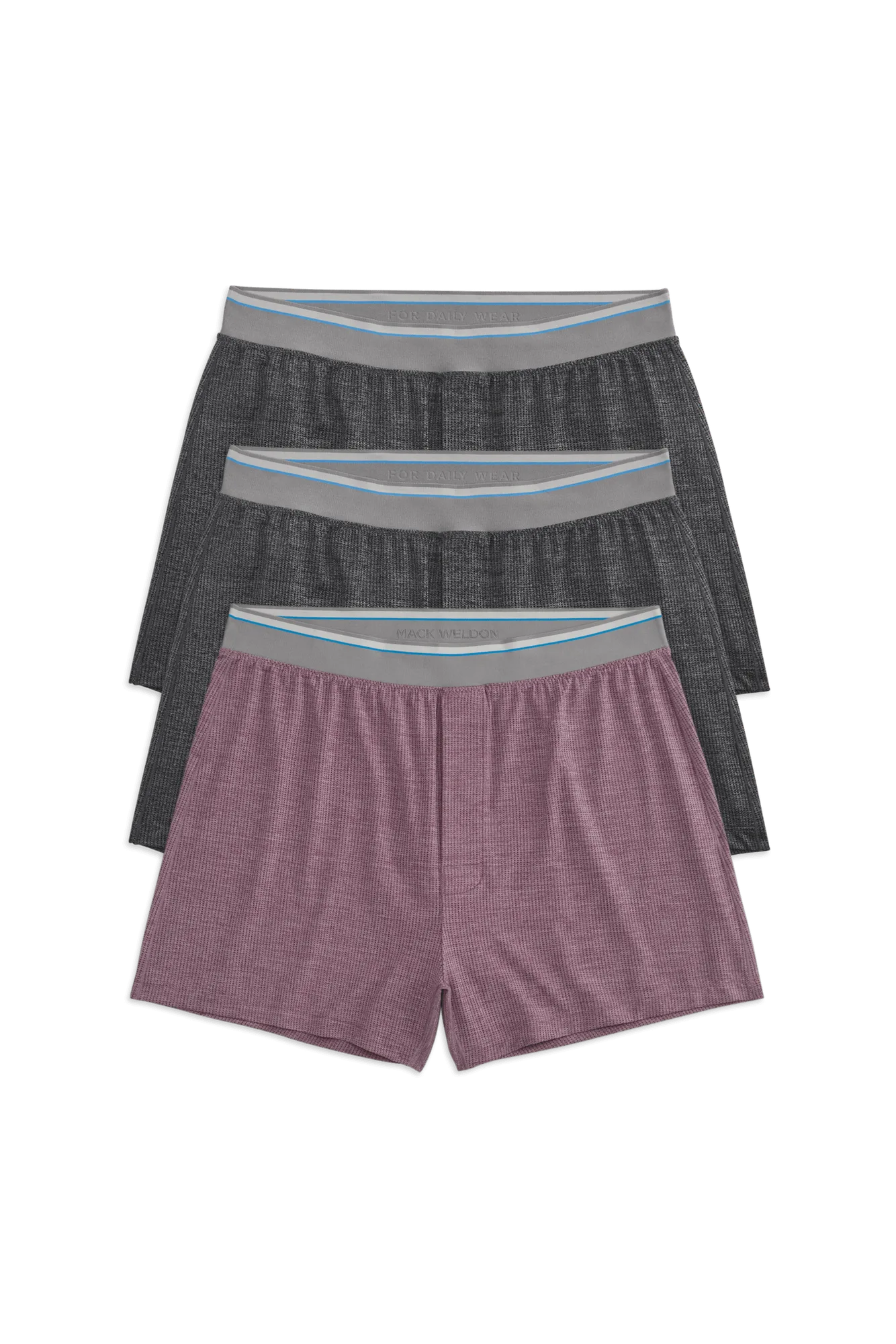 3-Pack AIRKNITˣ Knit Boxers Eggplant & Charcoal