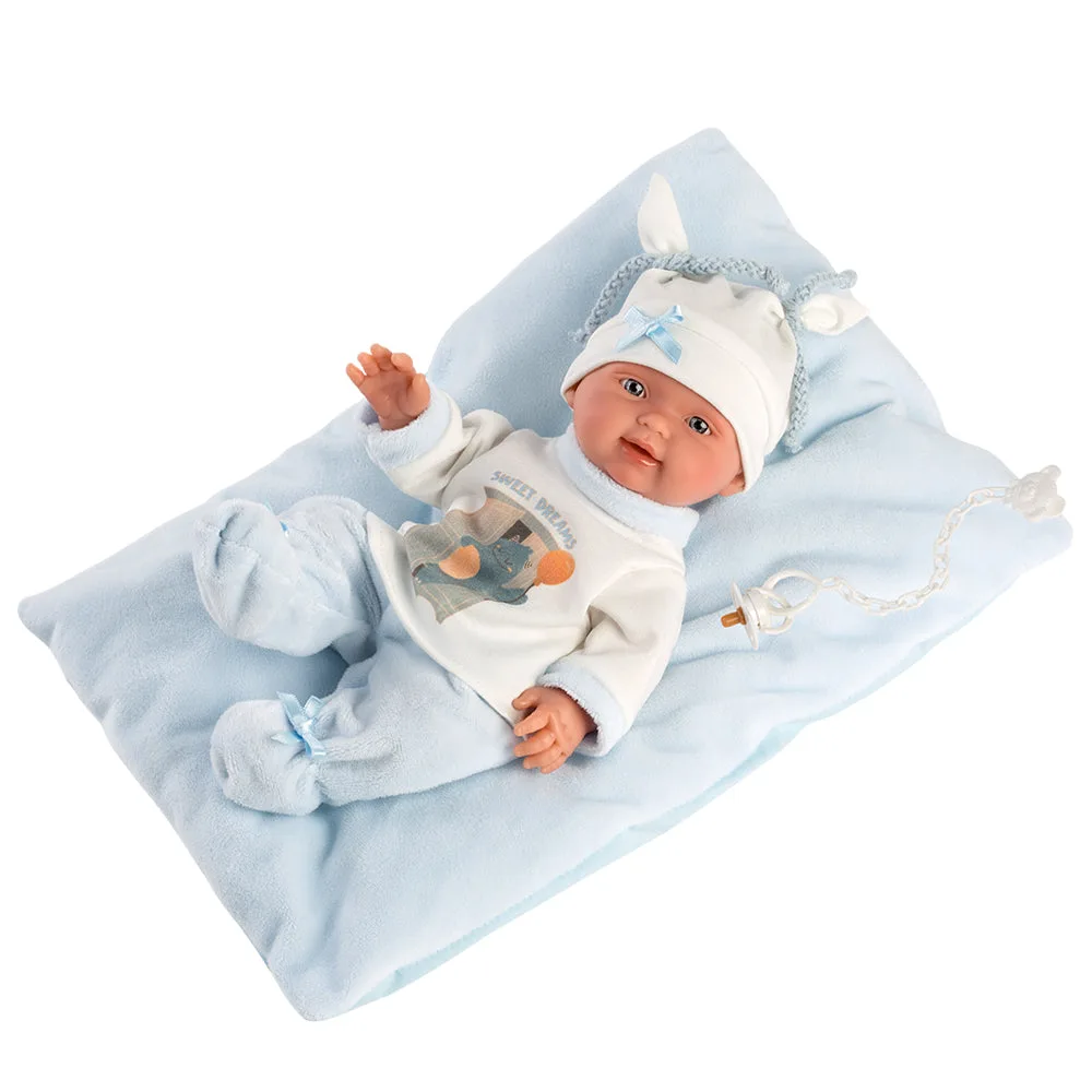Llorens Gliederpuppe 26 cm - Neugeborene sehr weich - Bebito Sweet Dreams mit Kissen
