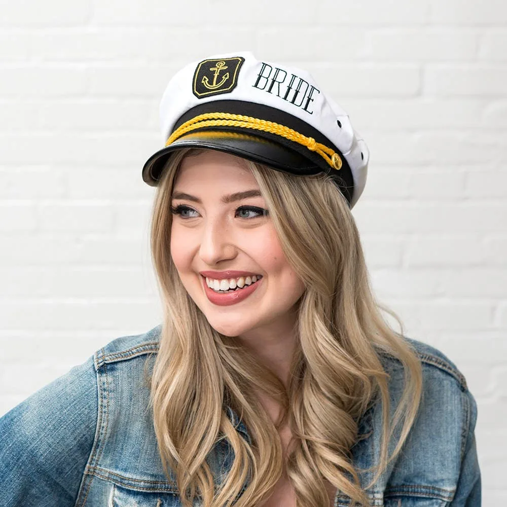 Nautical Bachelorette Party Captain Hat - Bride
