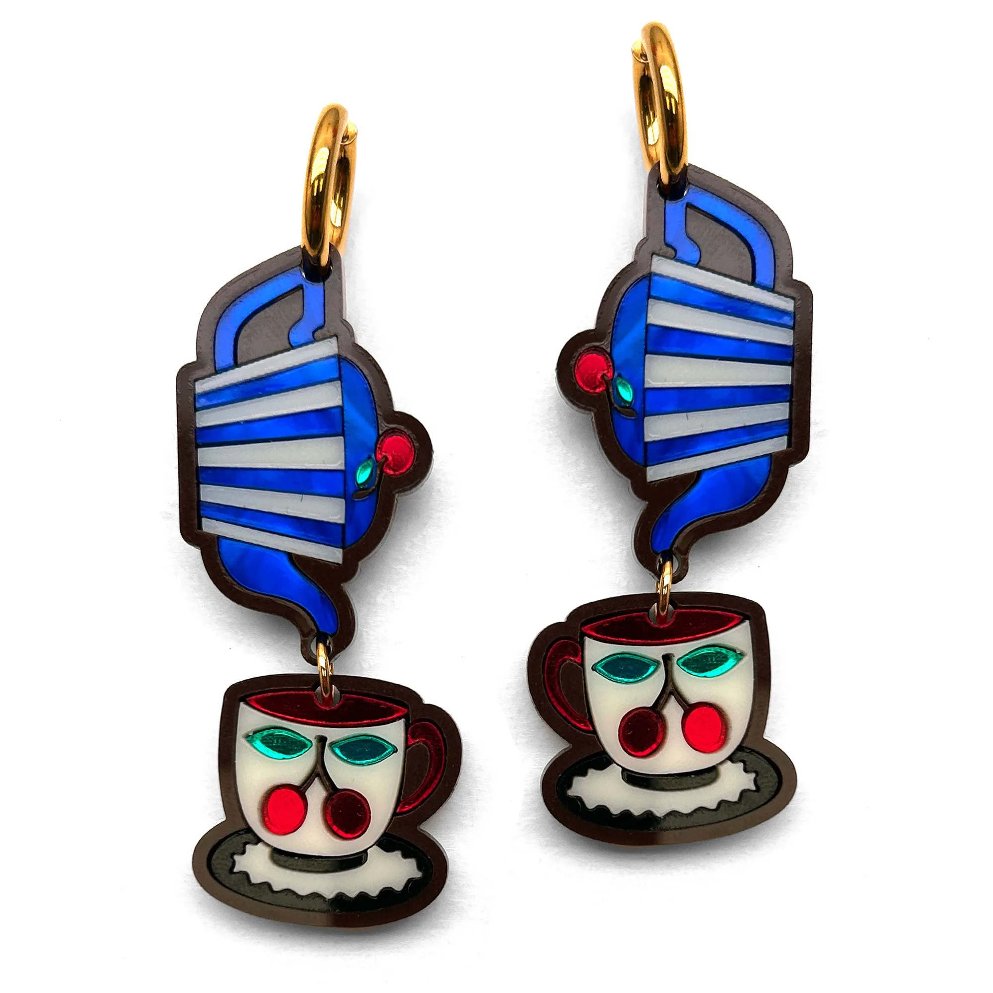 Teapot Cup Gold Dangle Earrings: A Quirky Style