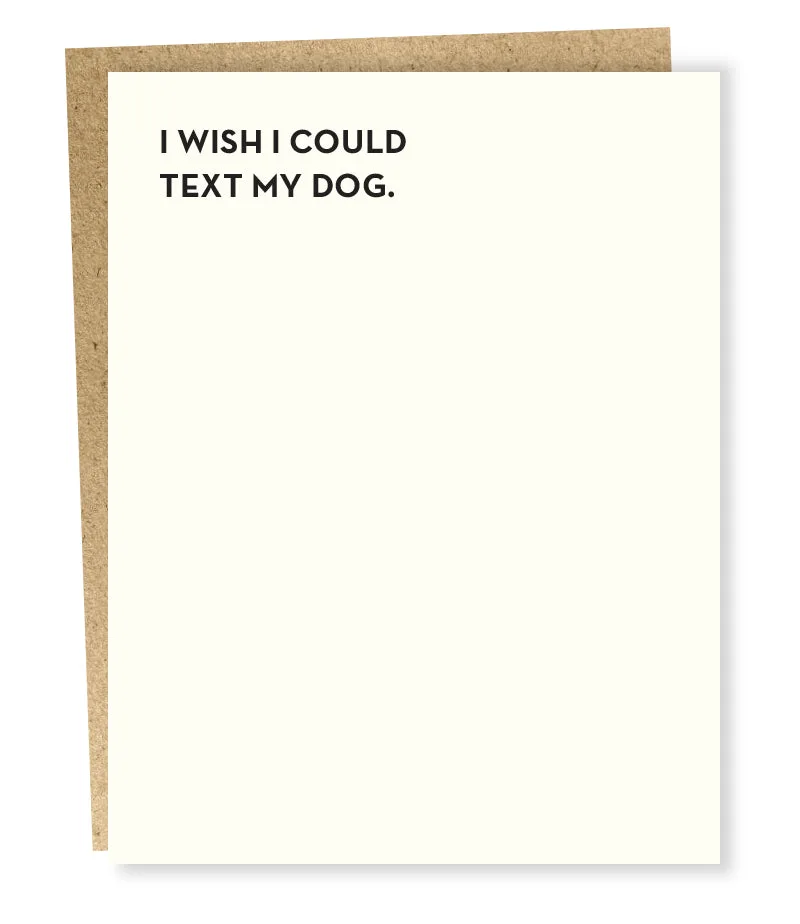 tarjeta de texto para perro