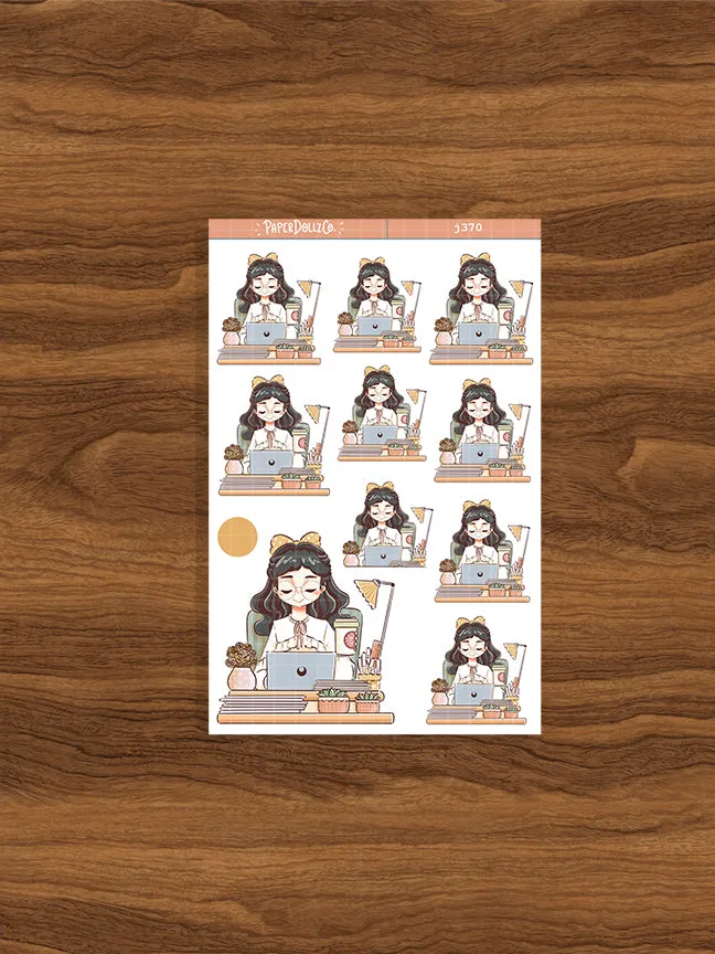 Pegatinas de Planificador Paperdollzco Mujeres Trabajadoras Diligentes | J370