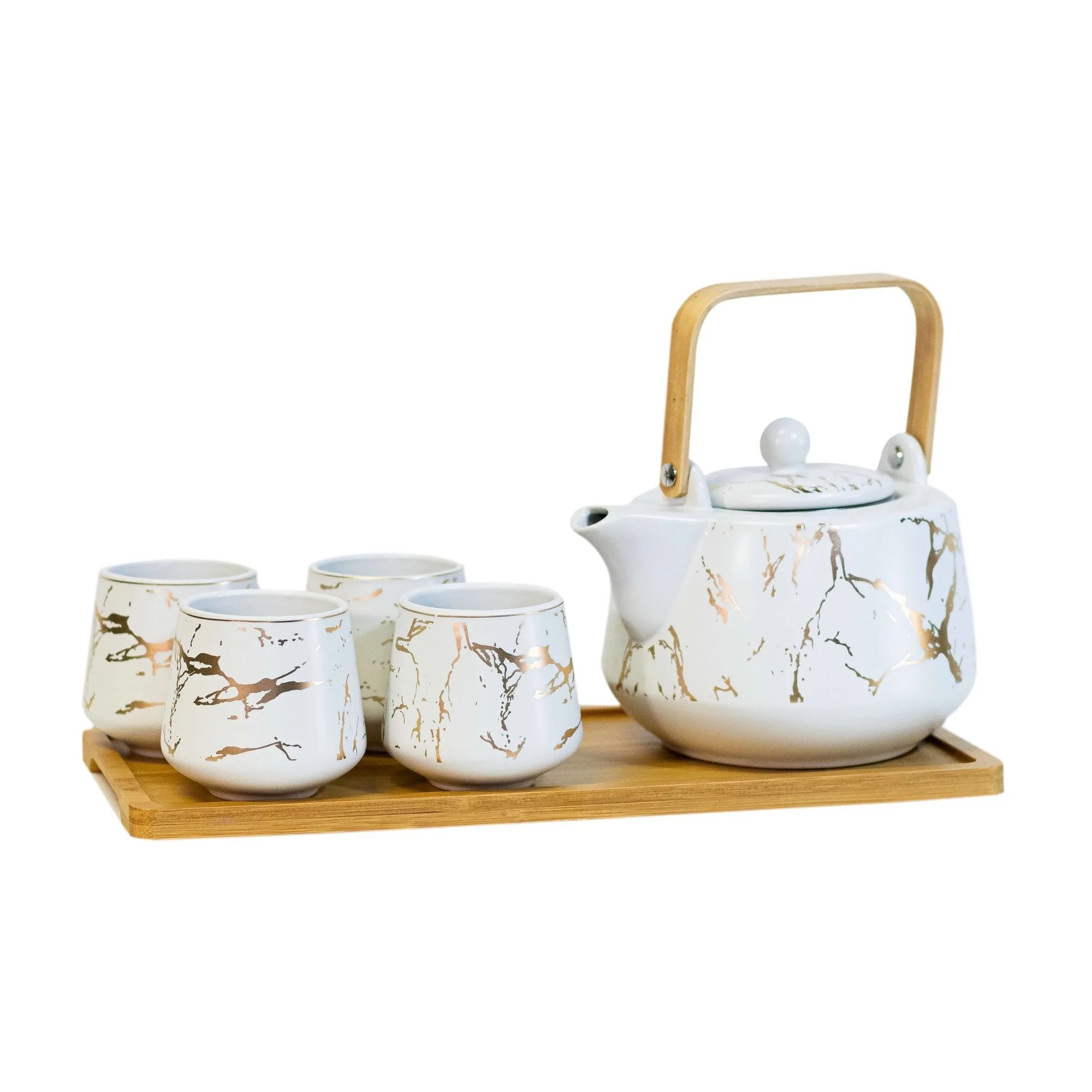 Ceramic Gold Marbled Tea Set: What to Expect